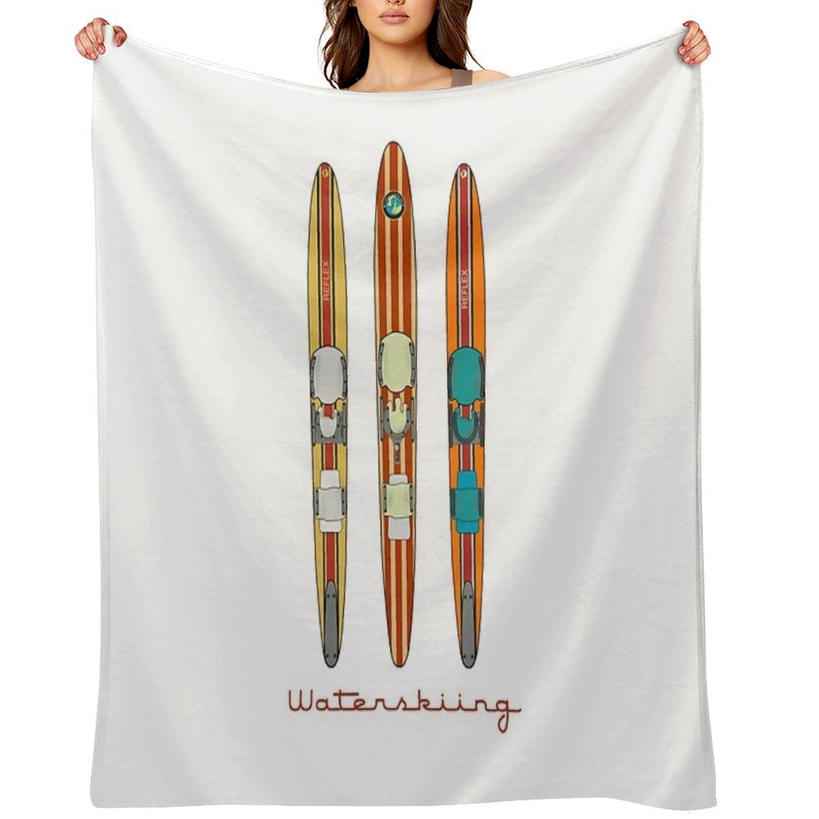 Classic Wooden Vintage Water Skis Anti-pilling Throw Blanket