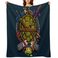 Turtle Family Crest - Full Color Durable Throw Blanket