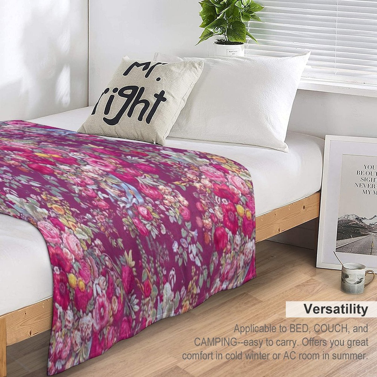 Bouquety Velvety-soft Throw Blanket