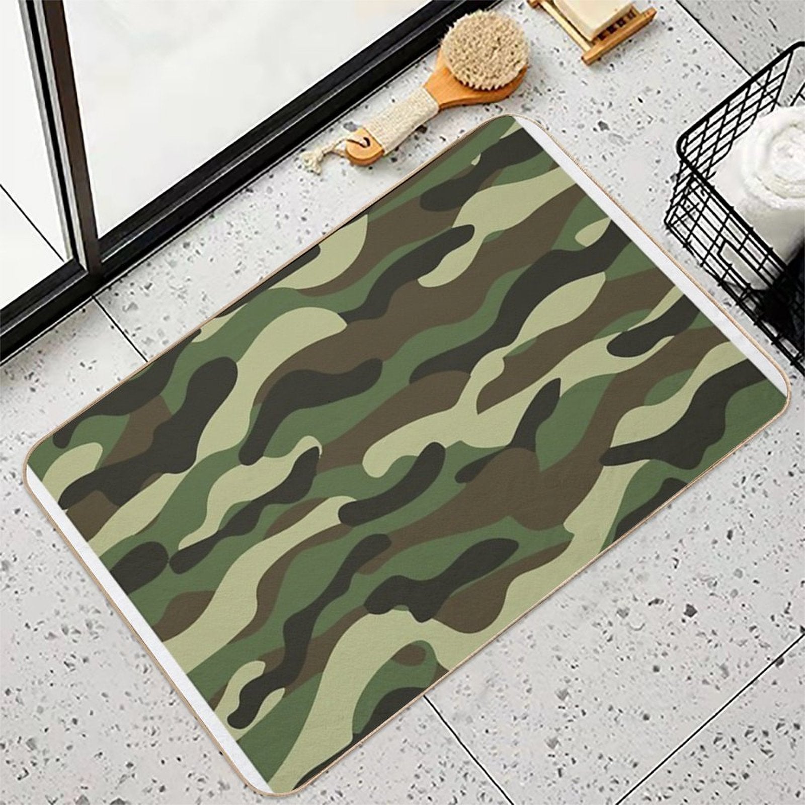 Camouflage Camo Military Design  Long-Lasting Bath Mat