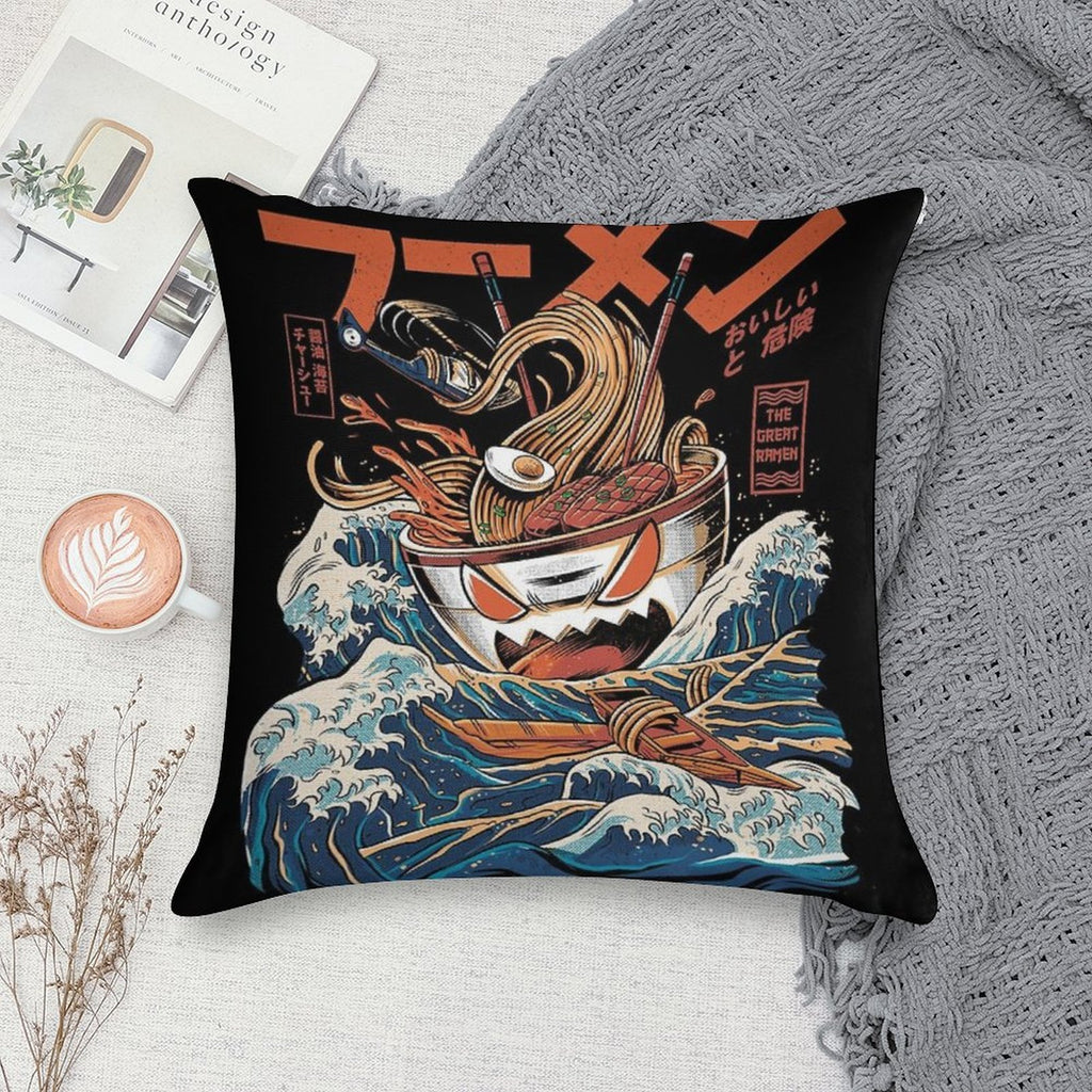 The Black Great Ramen Soft Reinforced Edging Throw Pillow