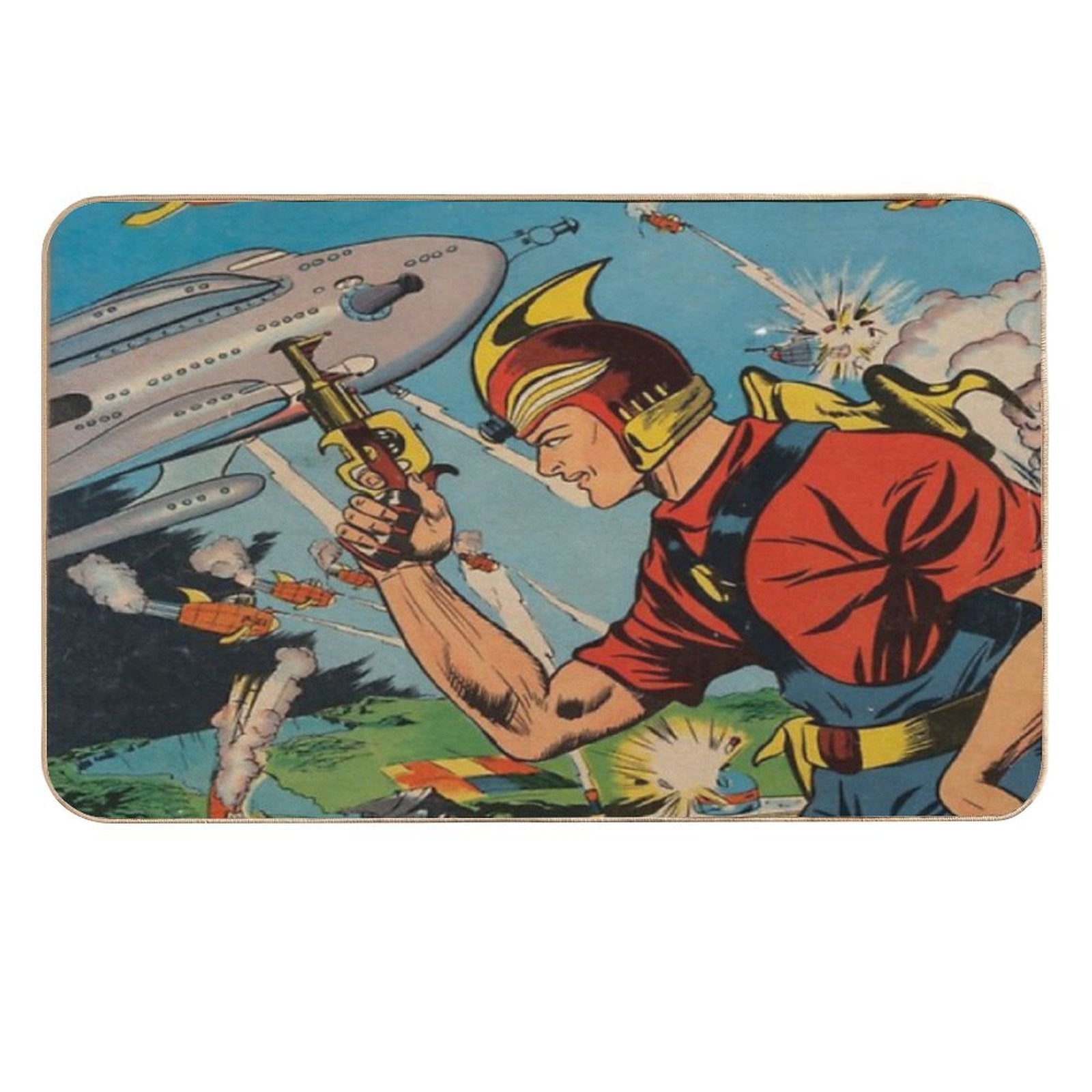 Buck Rogers Vintage Comic Boys Retro Hipster Print Mask Gift  Rapid-Drying Bath Mat
