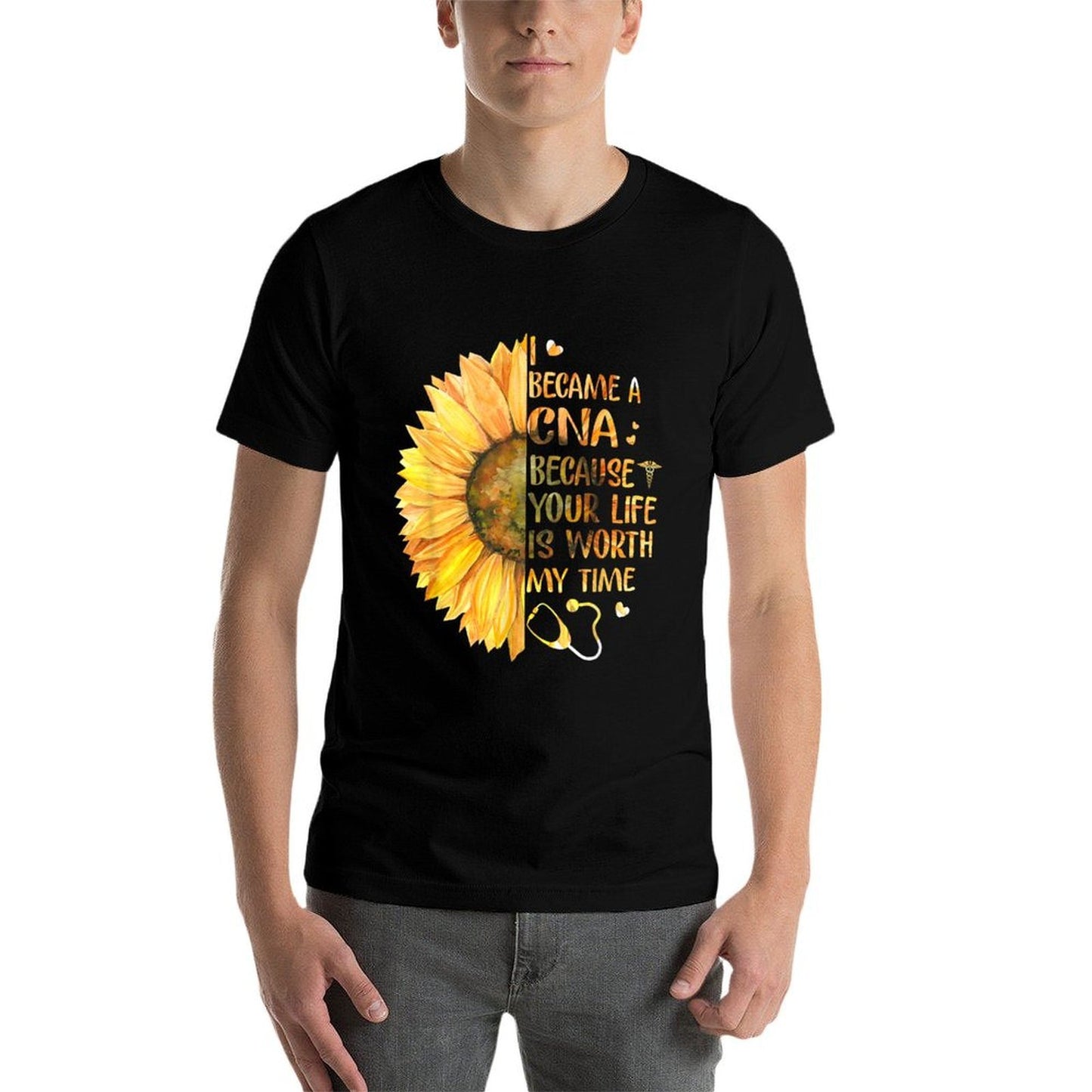 I Became A CNA Because Your Life Is Worth My Time Tshirt  Moisture-wicking T-Shirt
