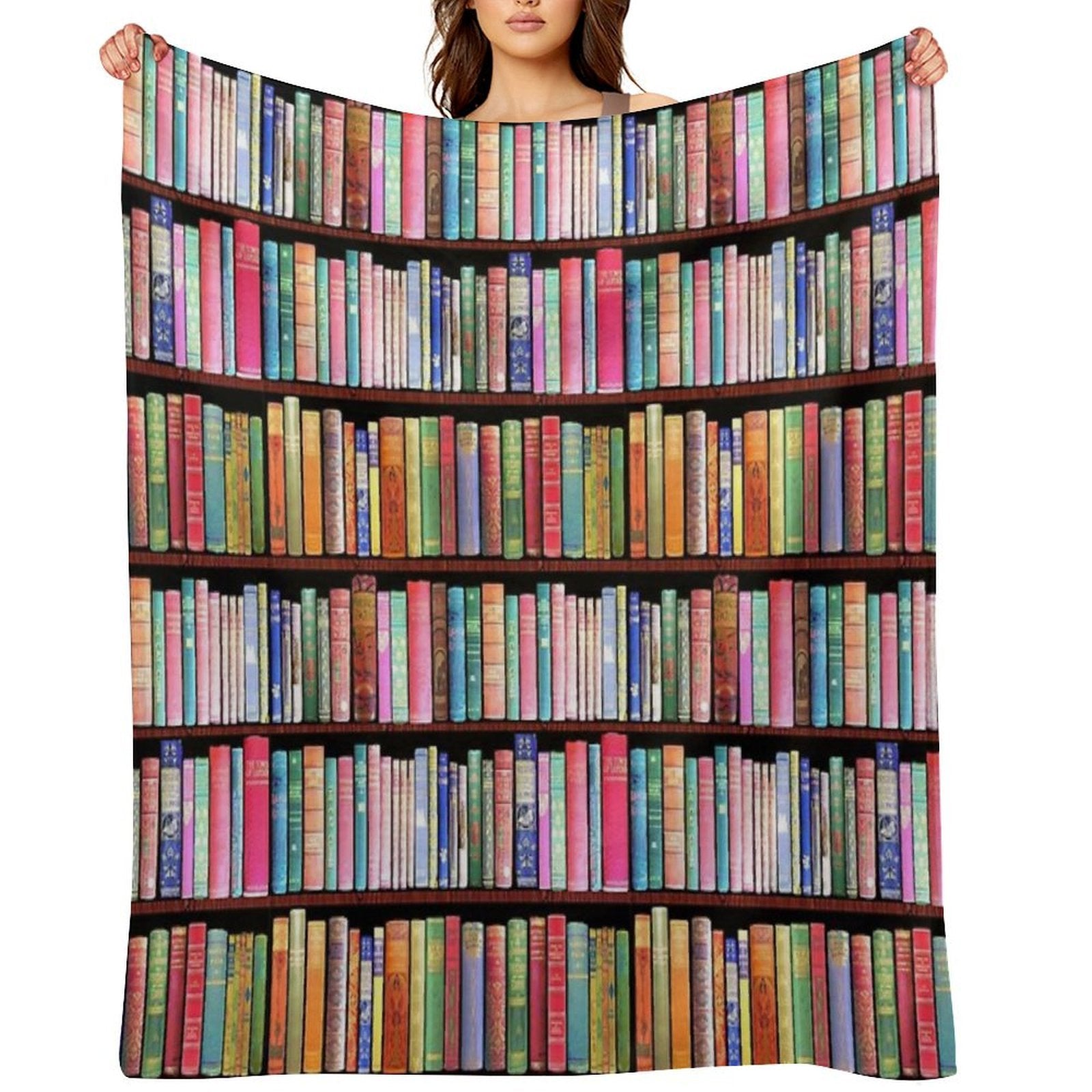 Bookworm Antique Book Library, Vintage Book Shelf Quick-dry Throw Blanket