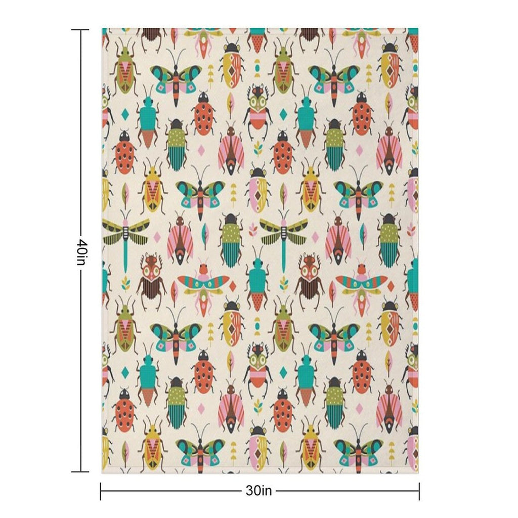 Mid Century Bugs Sustainable Throw Blanket