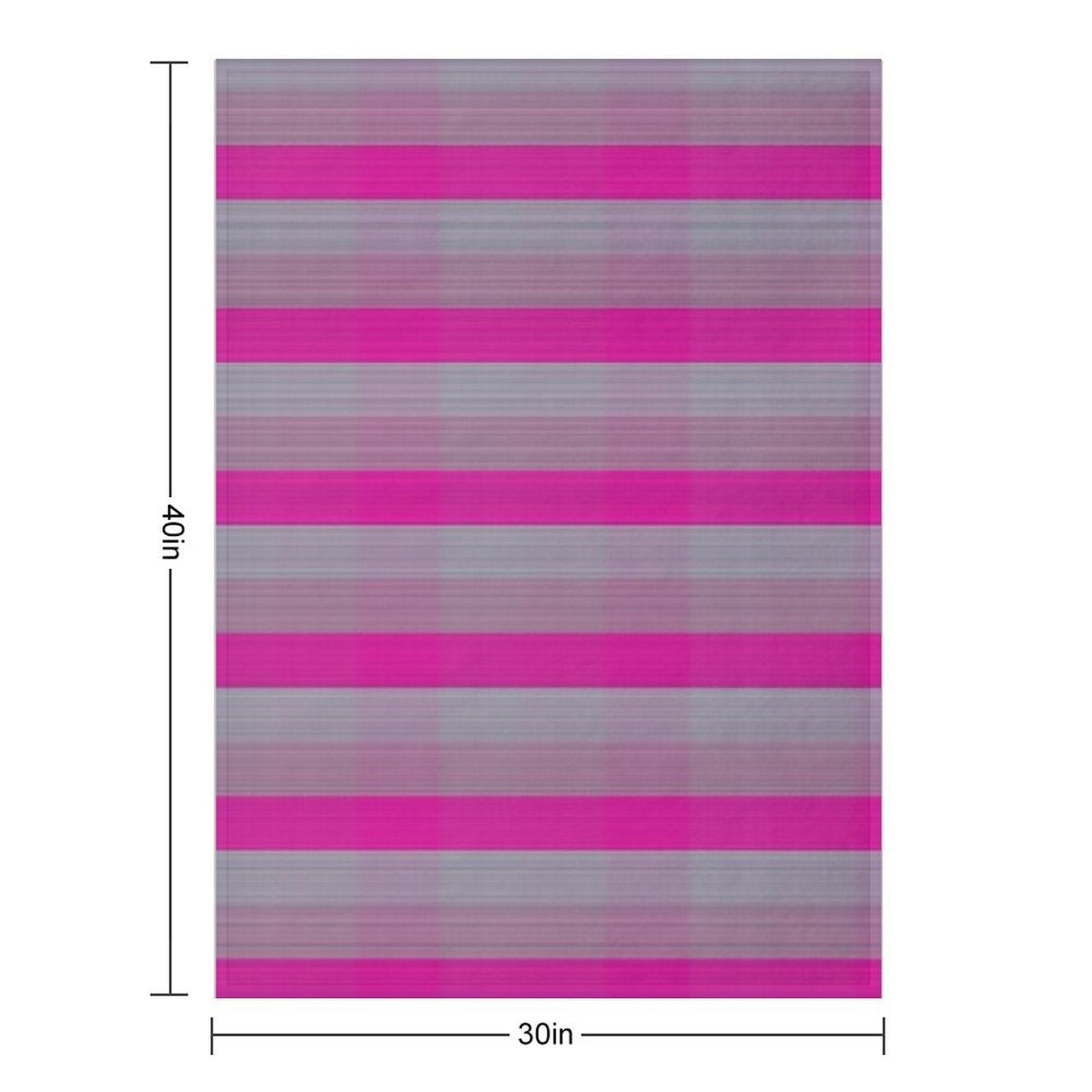 Bright Pink  Silver Fabric Lines Pattern Easy Care Throw Blanket