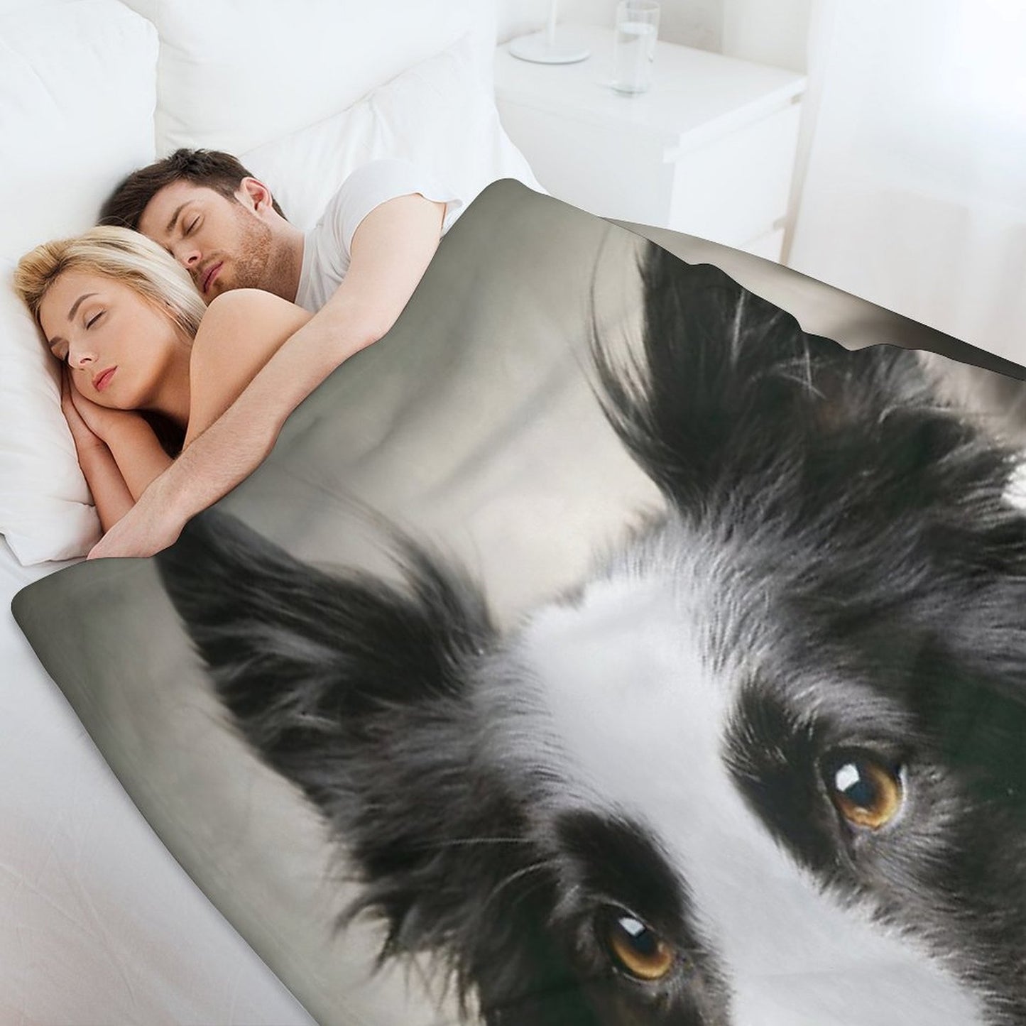 Working Border Collie Wrinkle-free Throw Blanket