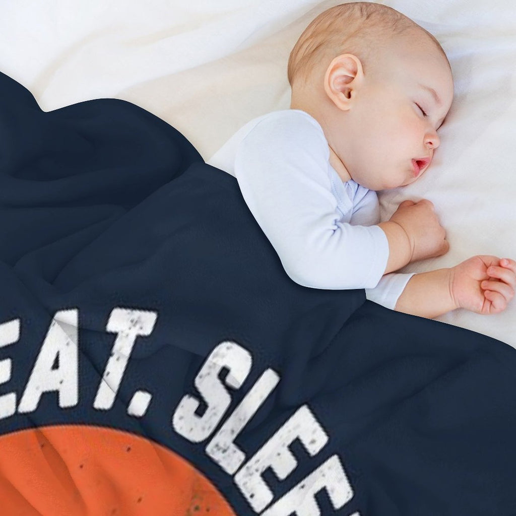 Eat Sleep Cricket Repeat Sunset White Text Premium Throw Blanket