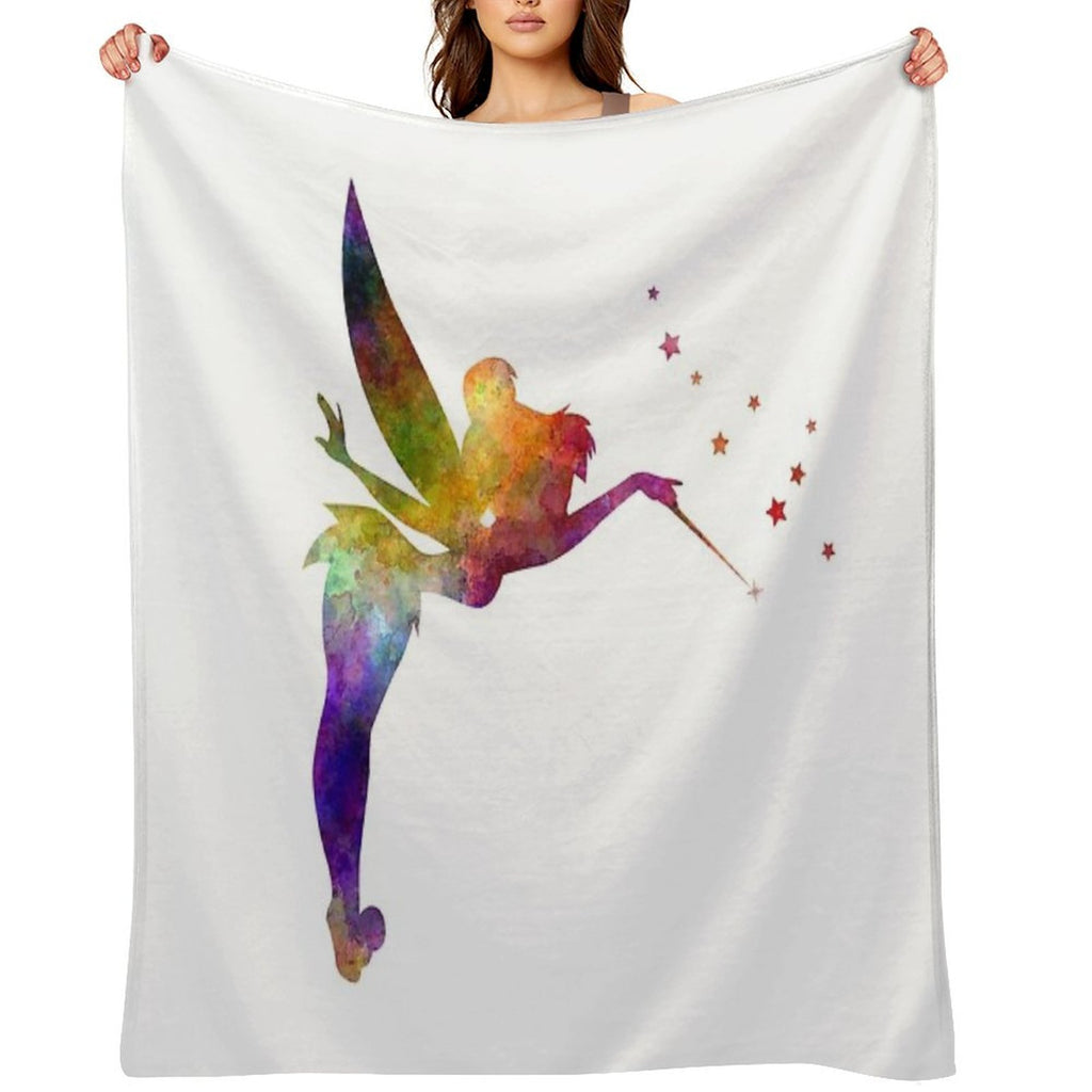 Tinkerbell in Watercolor Durable Throw Blanket