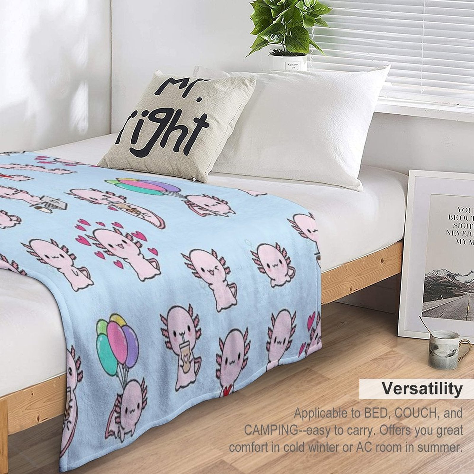 Copia De Cute Axolotl, Set Gift-ready Throw Blanket