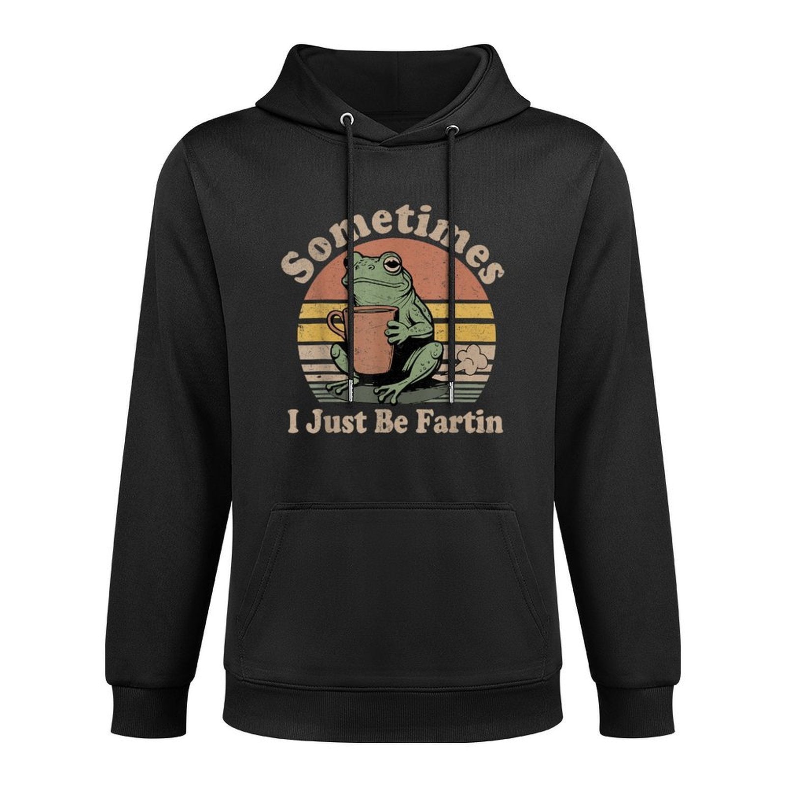 Sometimes I Just Be Fartin Funny Frog Unhinged Meme Vintage Breathable Fabric Hoodie