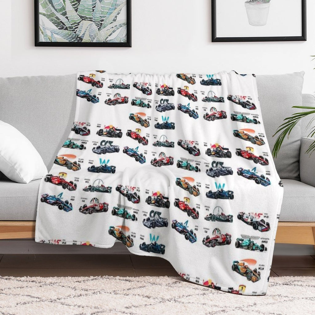 F1 All Cars 2022 Shrink-resistant Throw Blanket
