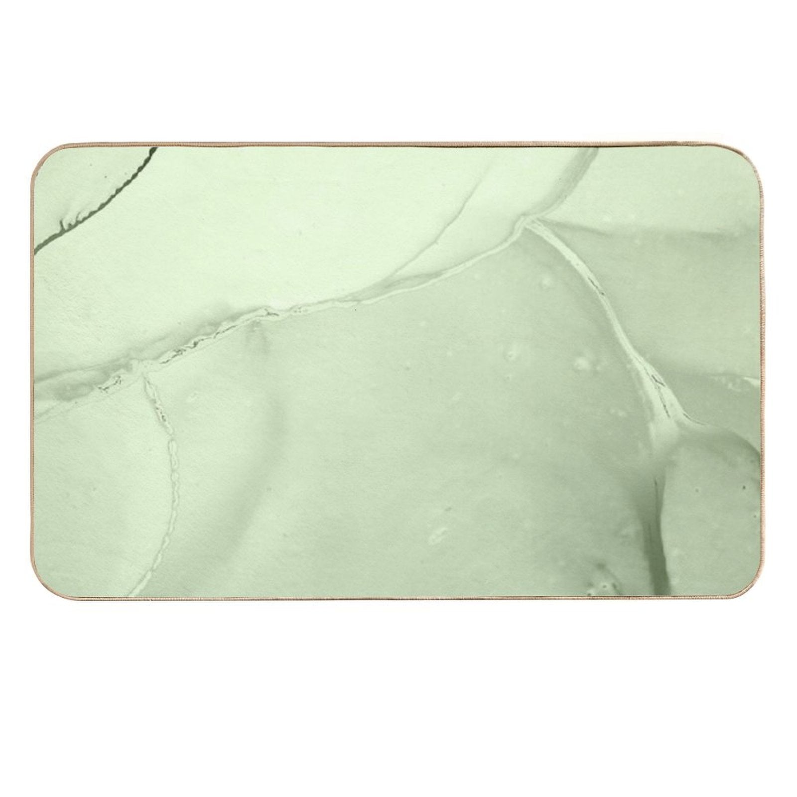 Soft Pastel Green, Sage Green Marble  Non-Slip Bath Mat