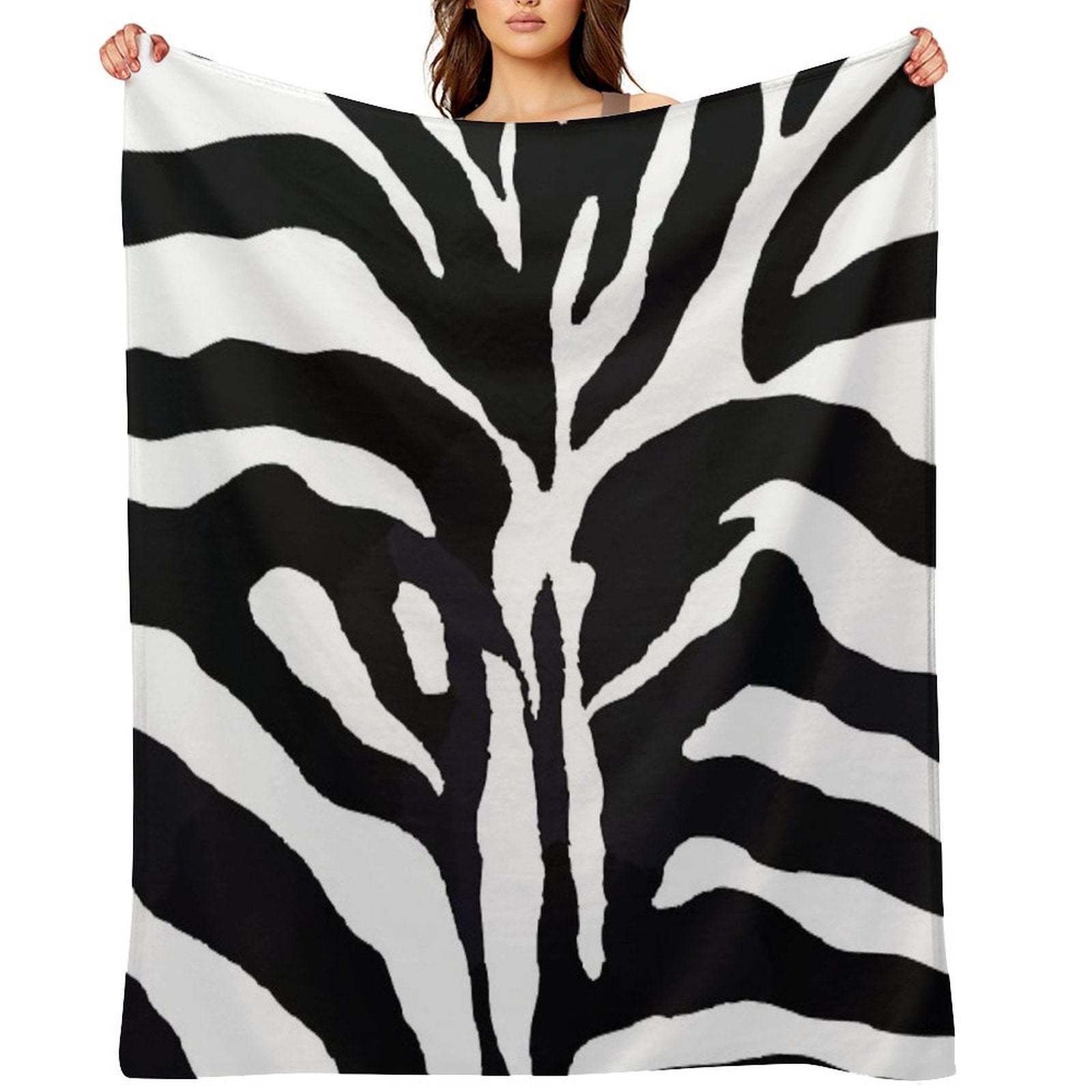 Zebra Print Travel-friendly Throw Blanket