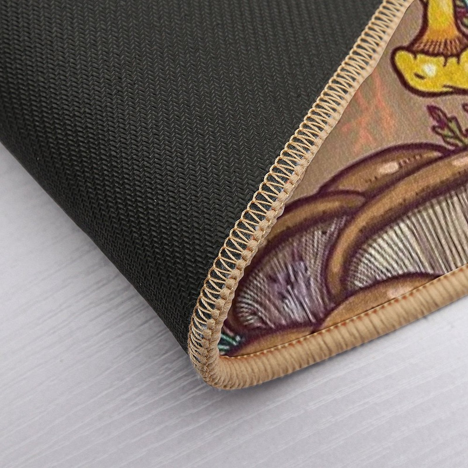Beige Mushroom Forest  Non-Slip Bath Mat