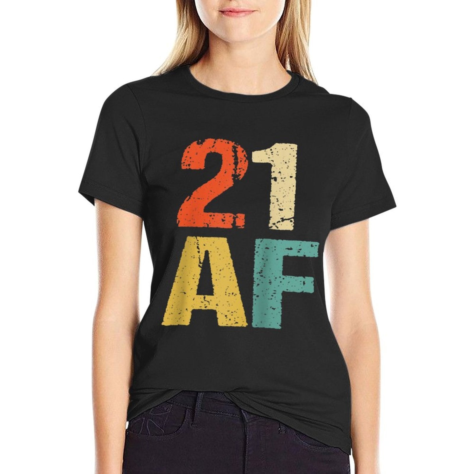 21st Birthday Vintage 21 AF Retro 21st Birthday Raglan Baseball  Polyester Blend T-Shirt