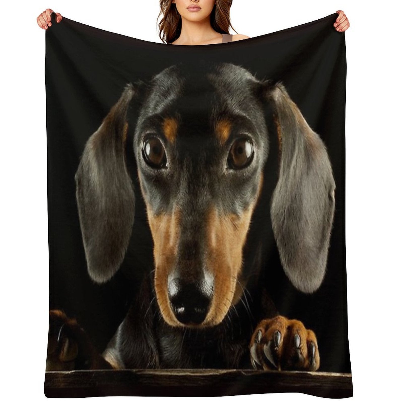 Dachshund Dog Photo Portrait Travel-friendly Throw Blanket