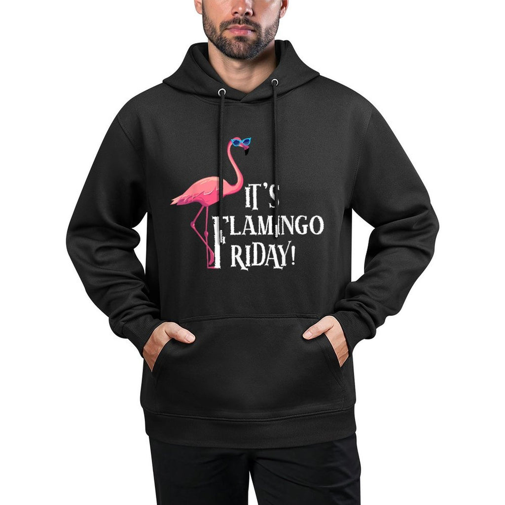 It’s Flamingo Friday Birds Wearing Glasses Bird Lover Adjustable Hood Hoodie