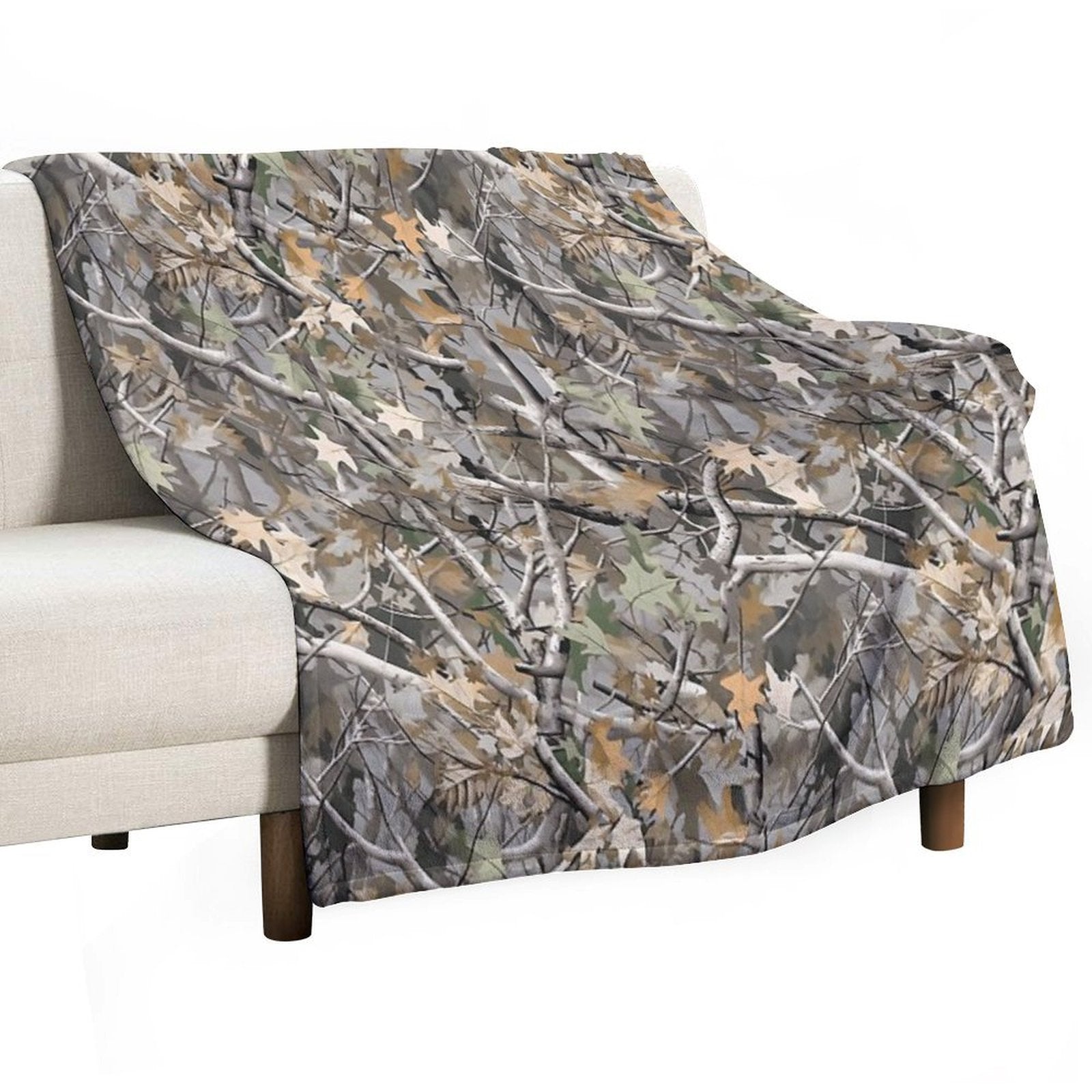 Camouflage Reel Tree Pattern Designs Versatility Throw Blanket