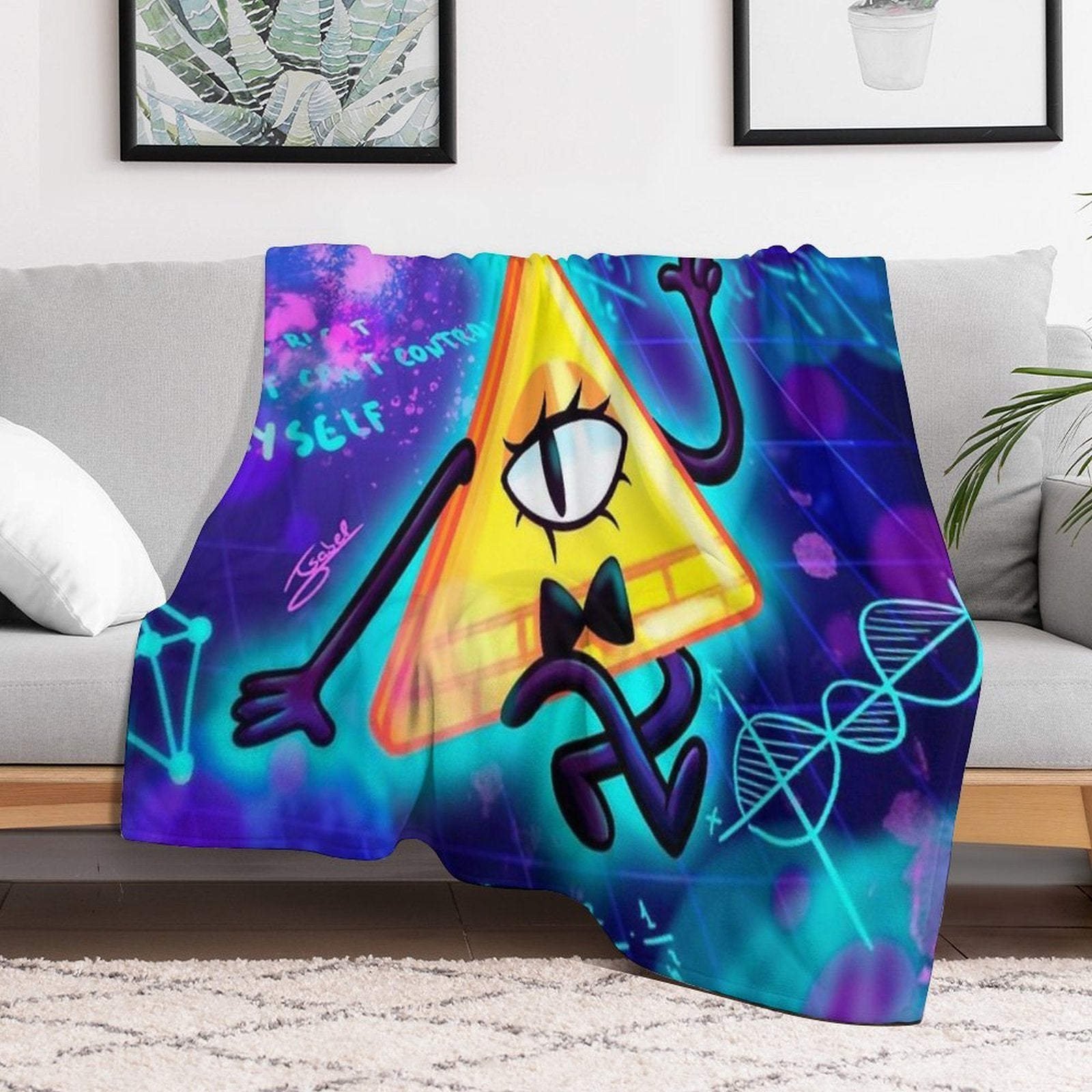 Bill Cipher Fanart Compact Throw Blanket