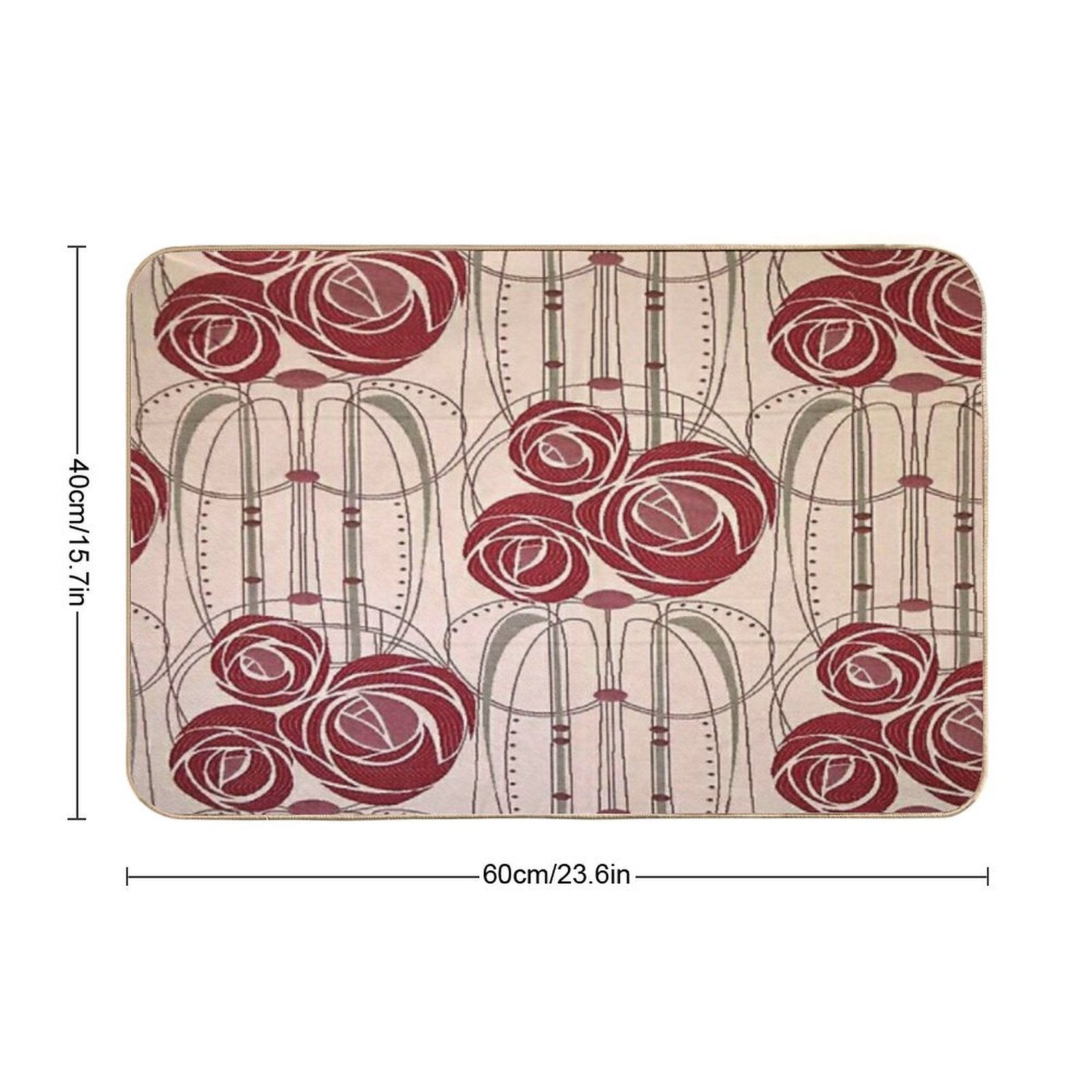 Charles Rennie Mackintosh Roses,Mackintosh Abstract Rose  Non-Slip Bath Mat