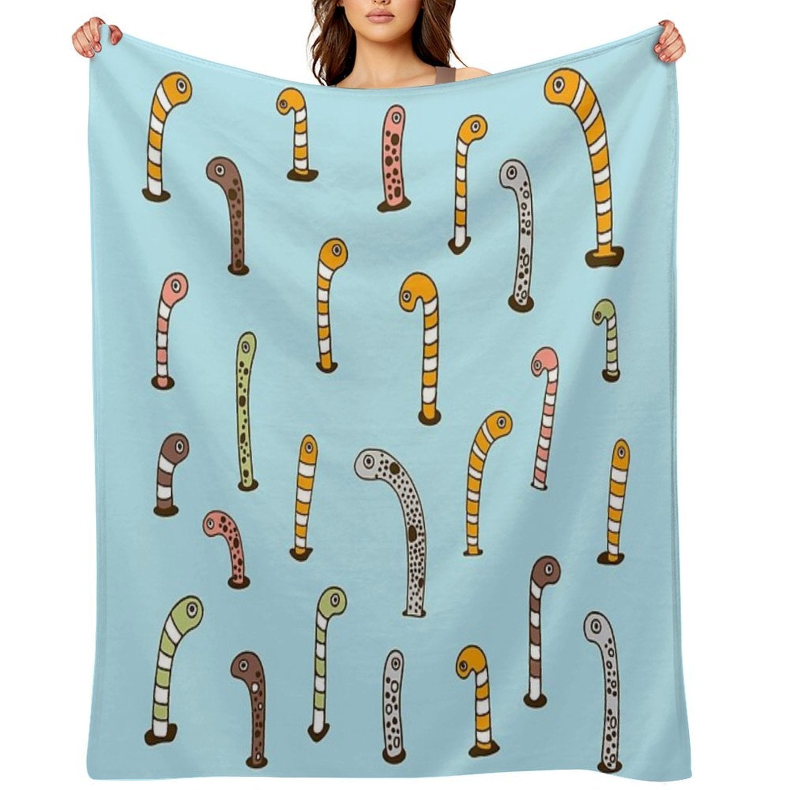 Garden Eels Velvety-soft Throw Blanket