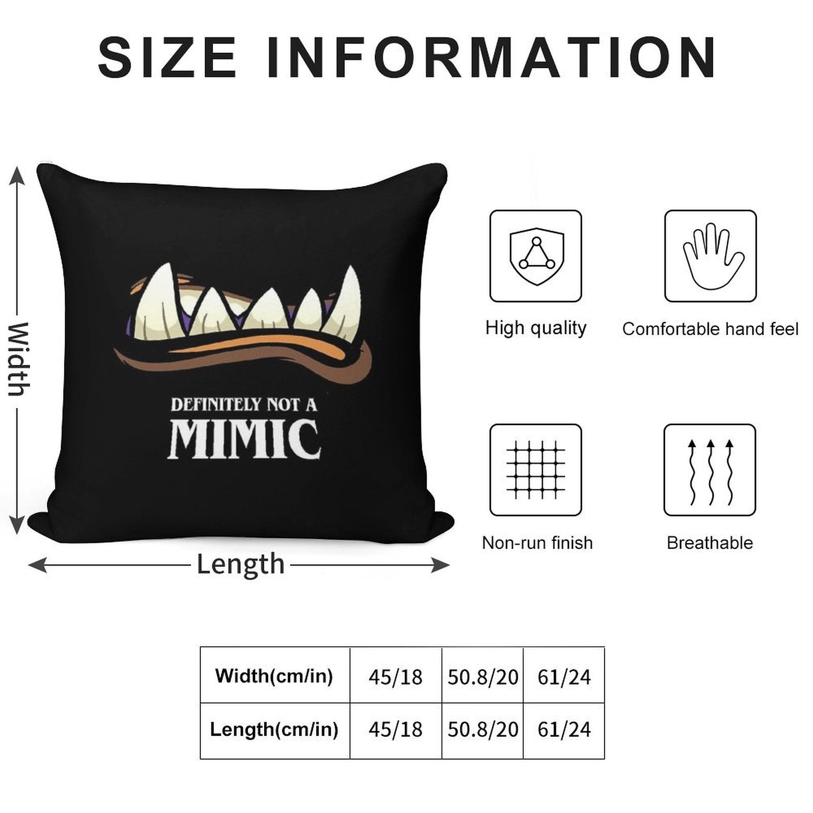 Definitely Not A Mimic Tabletop RPG Gaming Soft Warmth Comfort Throw Pillow