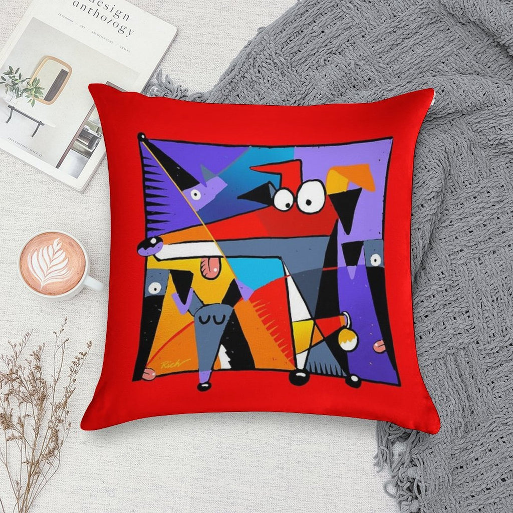Derpism Soft Short Plush Fabric Throw Pillow