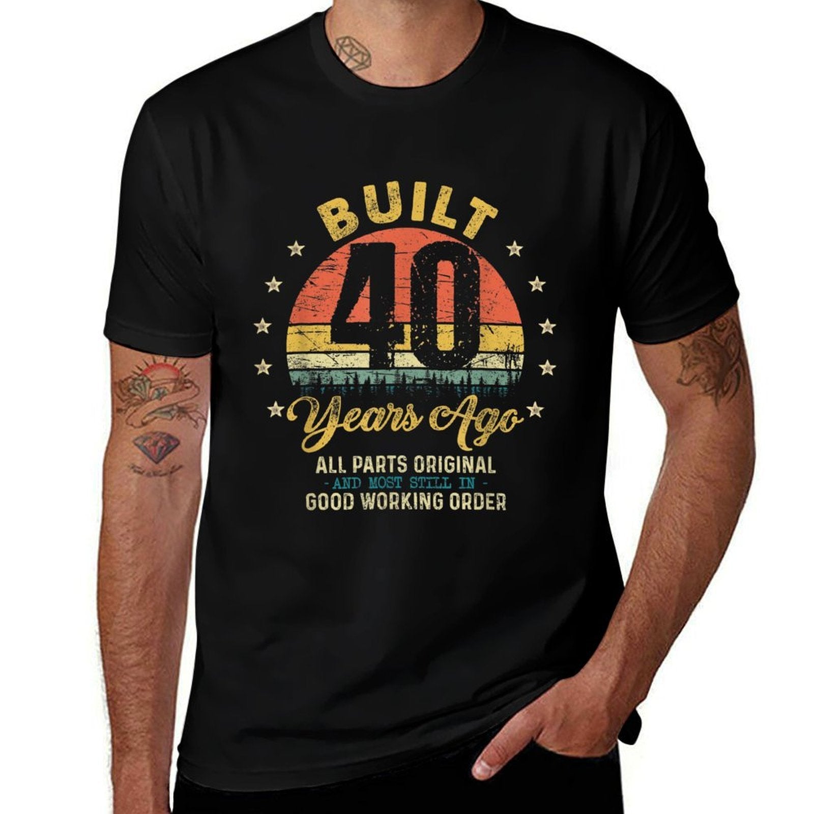 Built 40 Years Ago All Parts Original Funny 40th Birthday  Stretchy T-Shirt