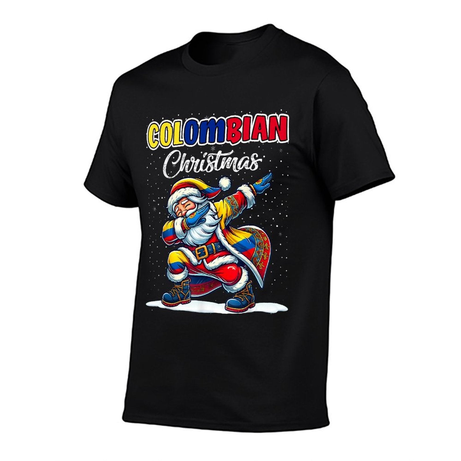 Colombia Dabbing Santa Christmas Colombia for Kids  Tagless Design T-Shirt