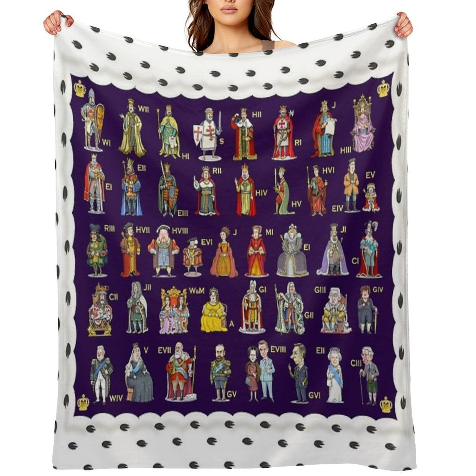 British Monarchs The Complete Set Eco-conscious Throw Blanket