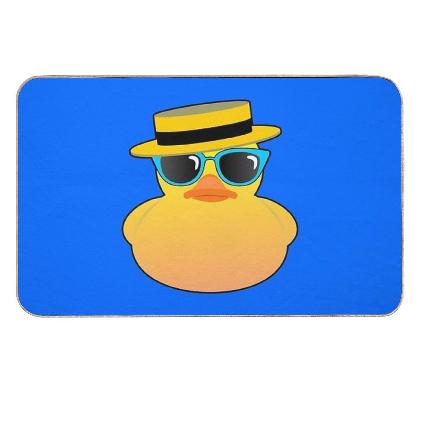 Rubber Duck Ducky Wearing Boater Hat And Sunglasses  Odorless Bath Mat