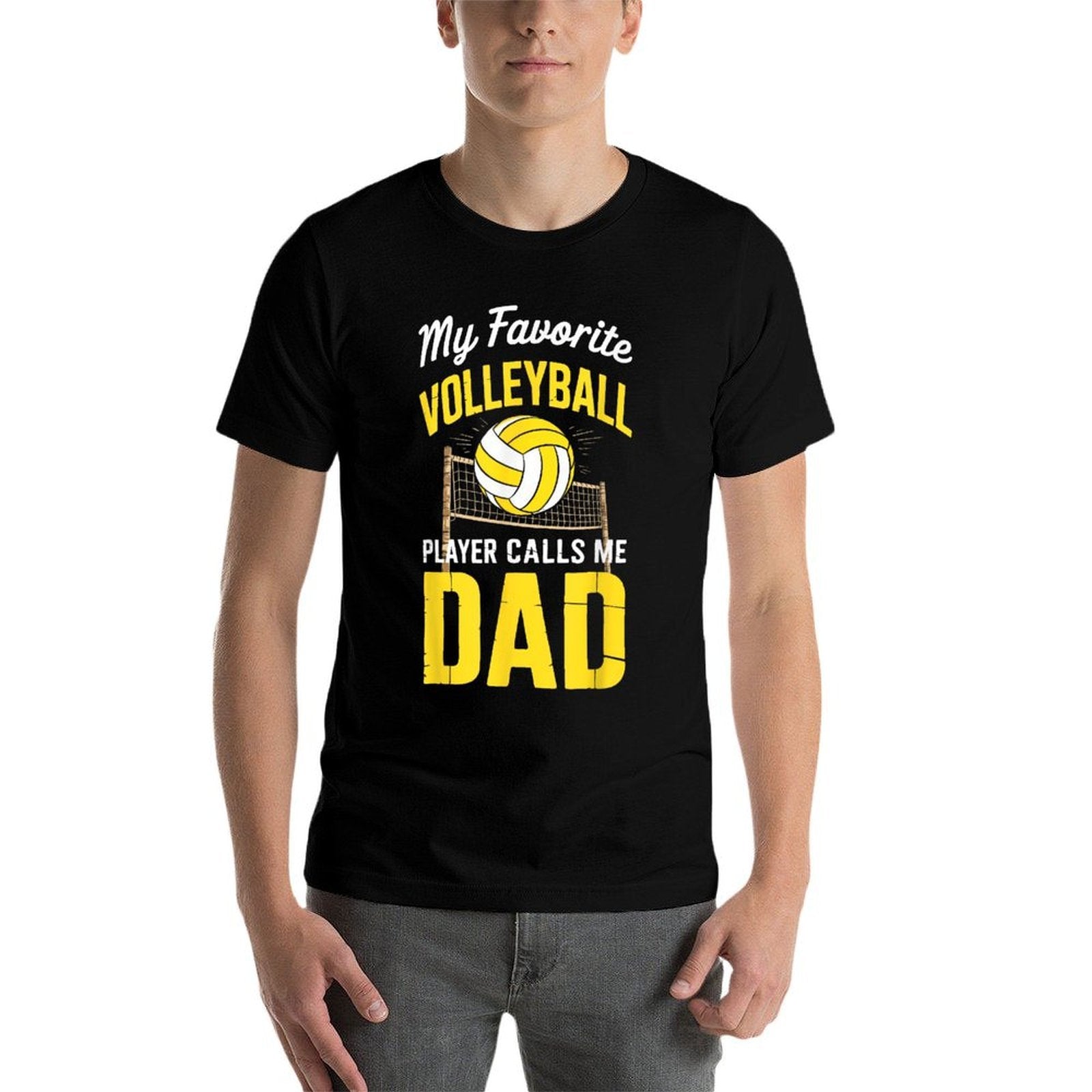 My Favorite Volleyball Player Calls Me Dad Fathers Day  Cotton T-Shirt