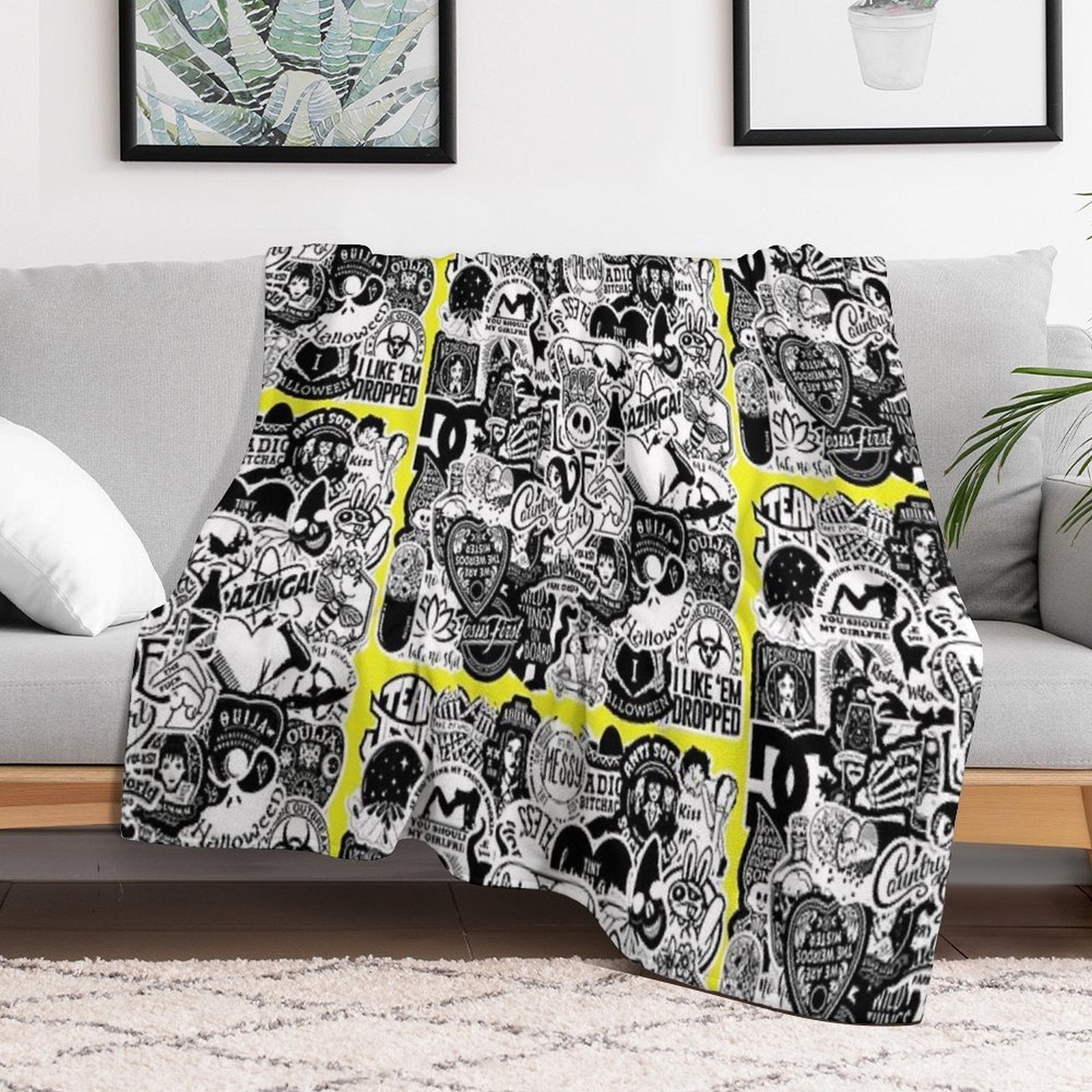 Horror Pictures Collage 7. Shrink-resistant Throw Blanket
