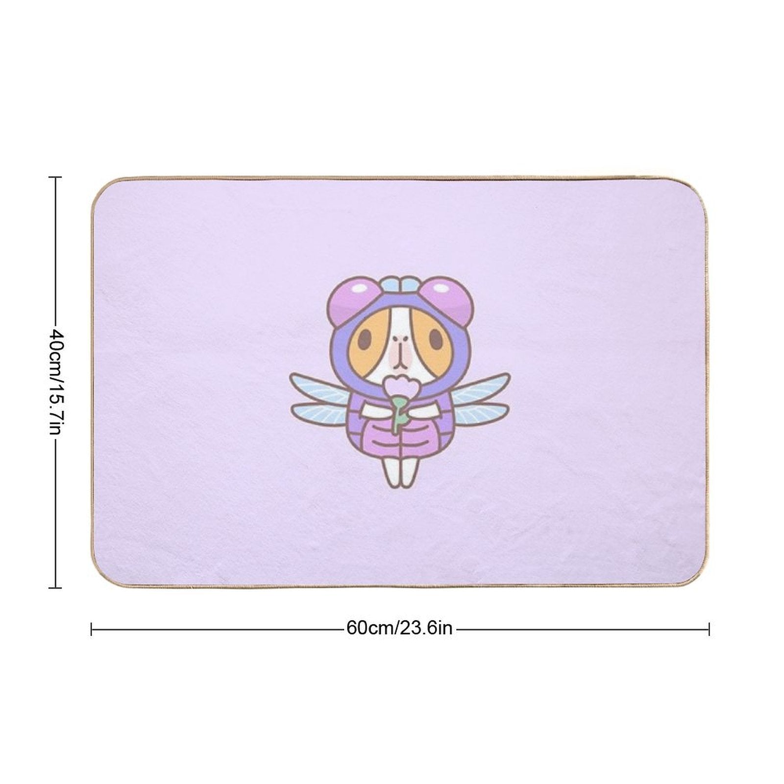 Guinea Pig in Dragonfly Costume  Slip-Resistant Bath Mat