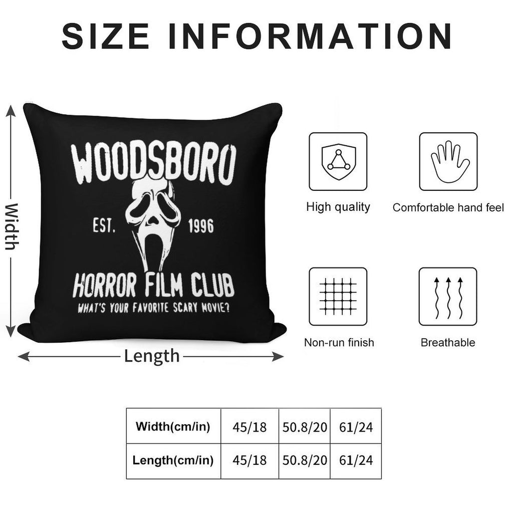 Scream Woodsboro Film Club Horror Soft Anti-Pilling Throw Pillow