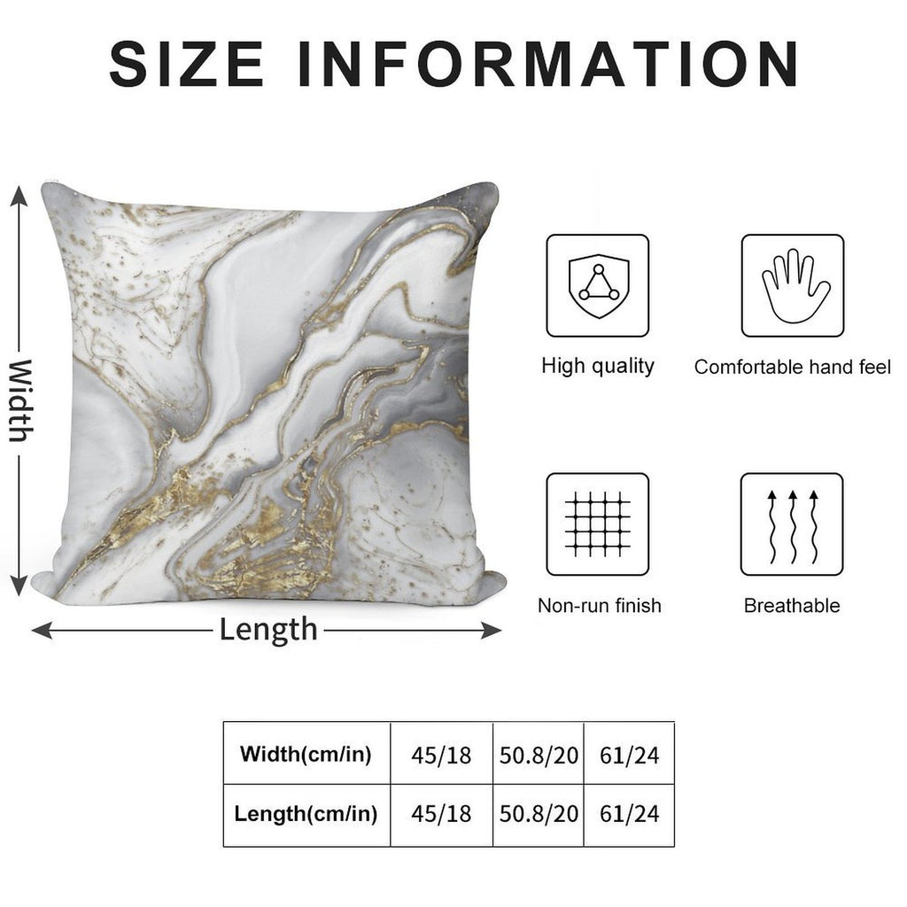 Liquid Marble - Pearl And Gold Soft Fade-Resistant Throw Pillow