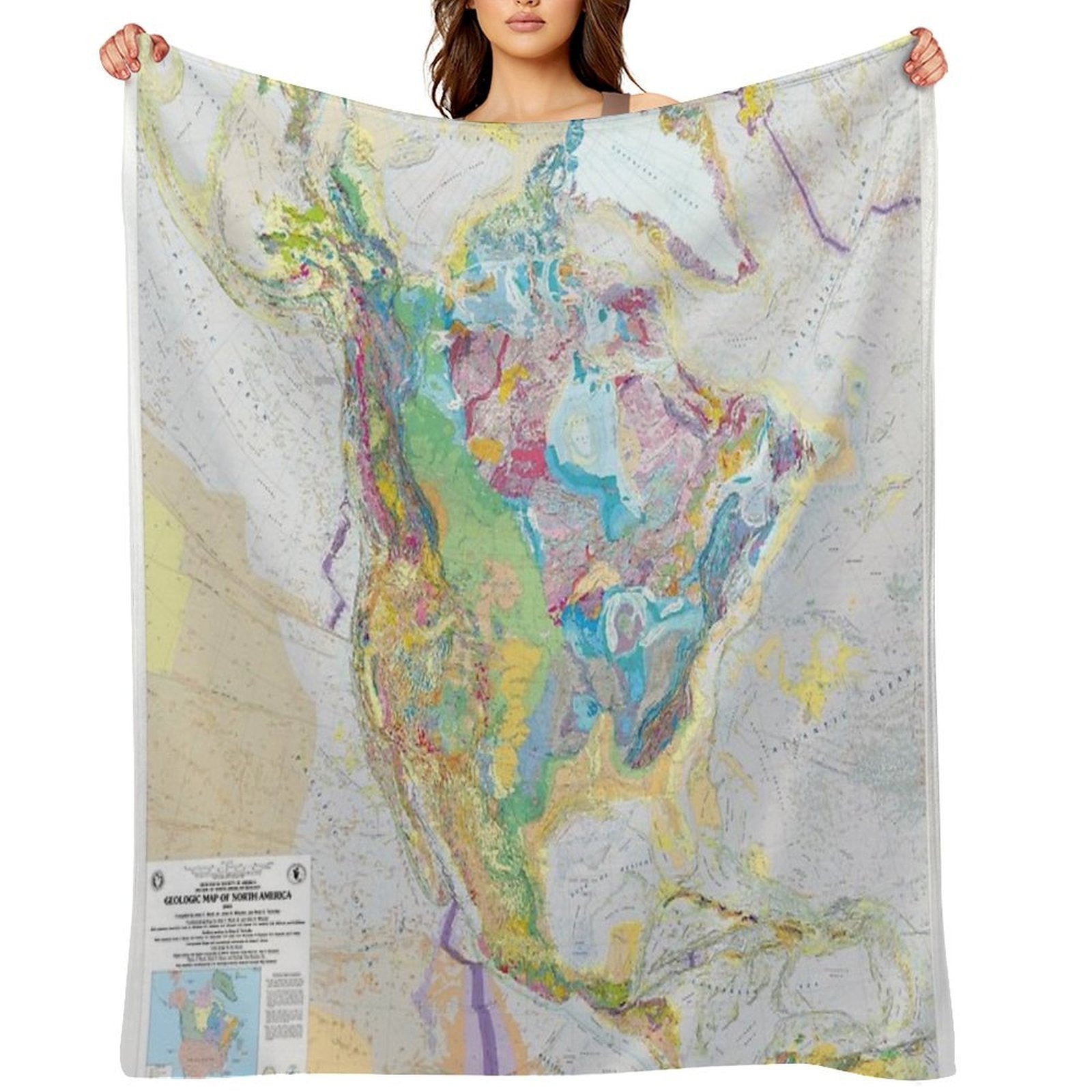 USGS Geologic Map of North America Premium Throw Blanket