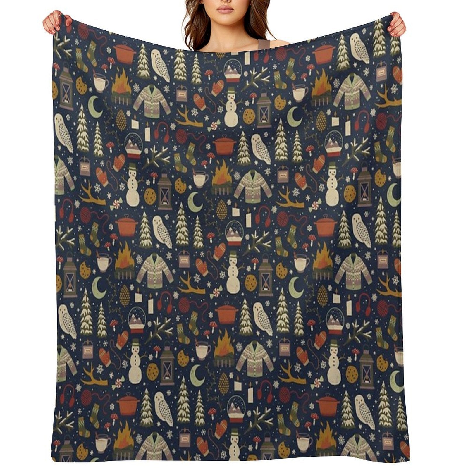 Winter Nights Plush Throw Blanket