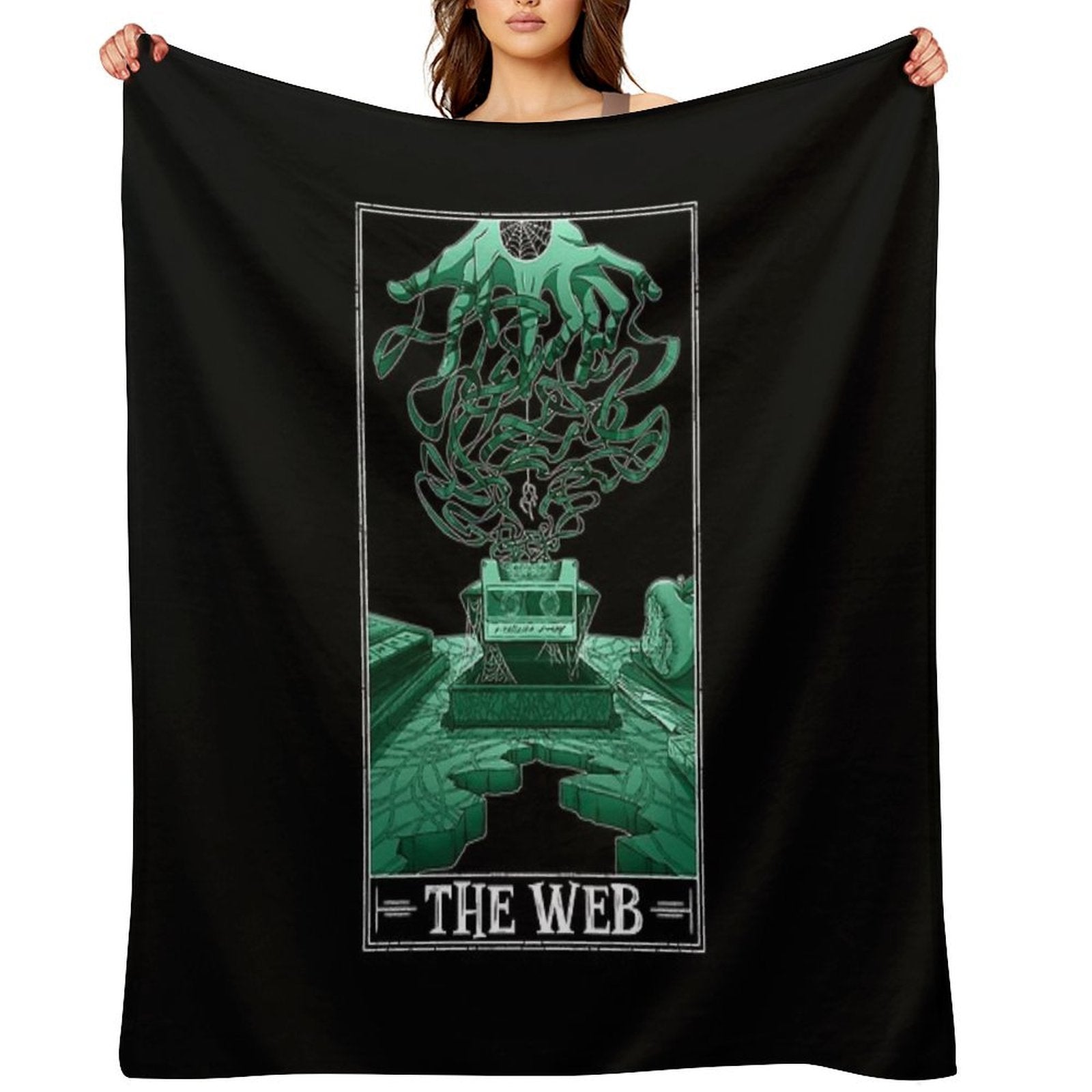 The Web Tarotesque - (Dark) Gift-ready Throw Blanket