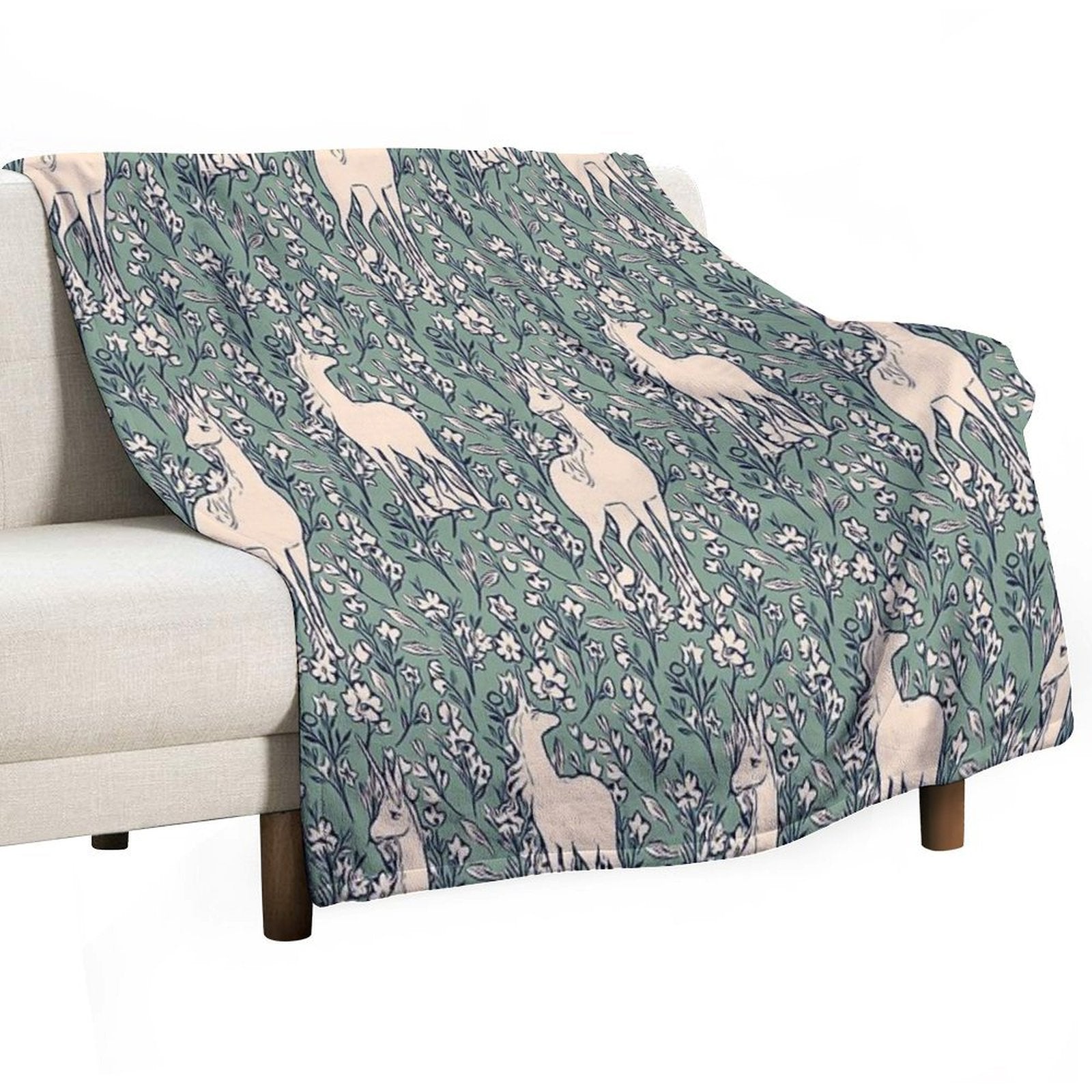The Last Unicorn Ethereal Forest Print Comfort Throw Blanket