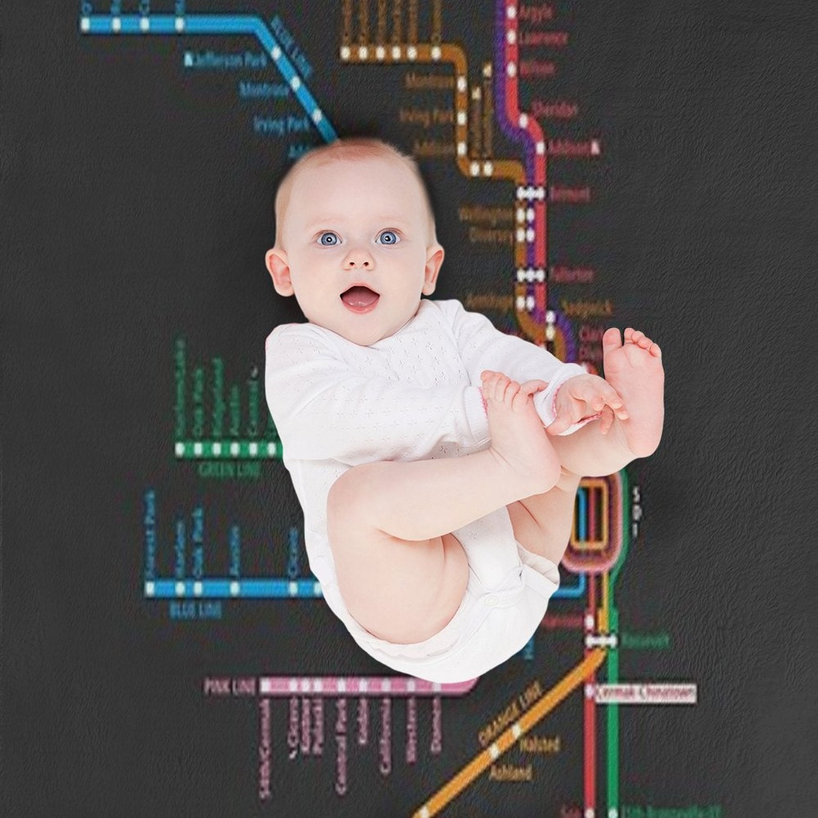 Chicago Trains Map All-season Throw Blanket