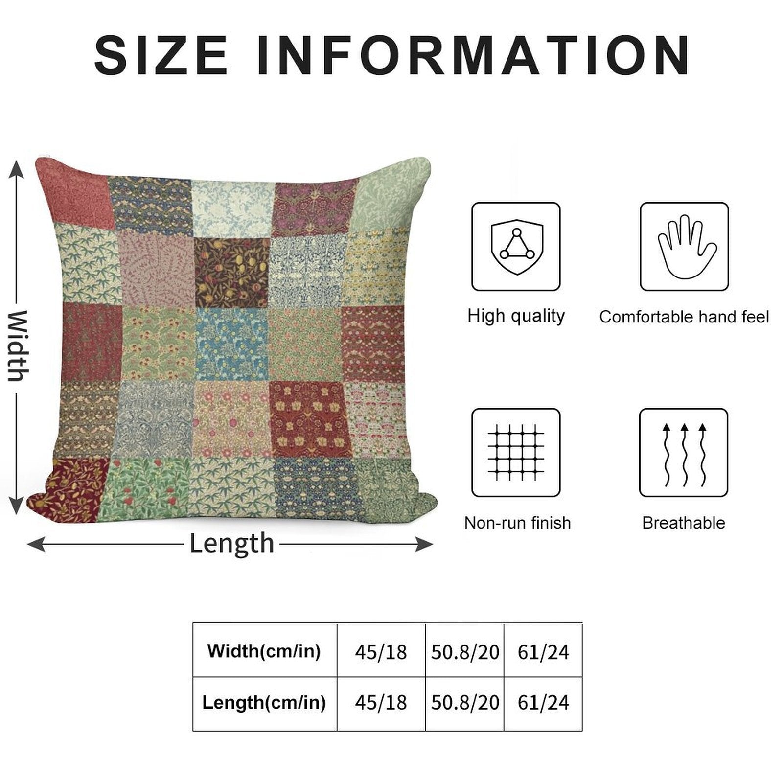 William Morris Pattern Collection Soft Ultra-Soft Texture Throw Pillow