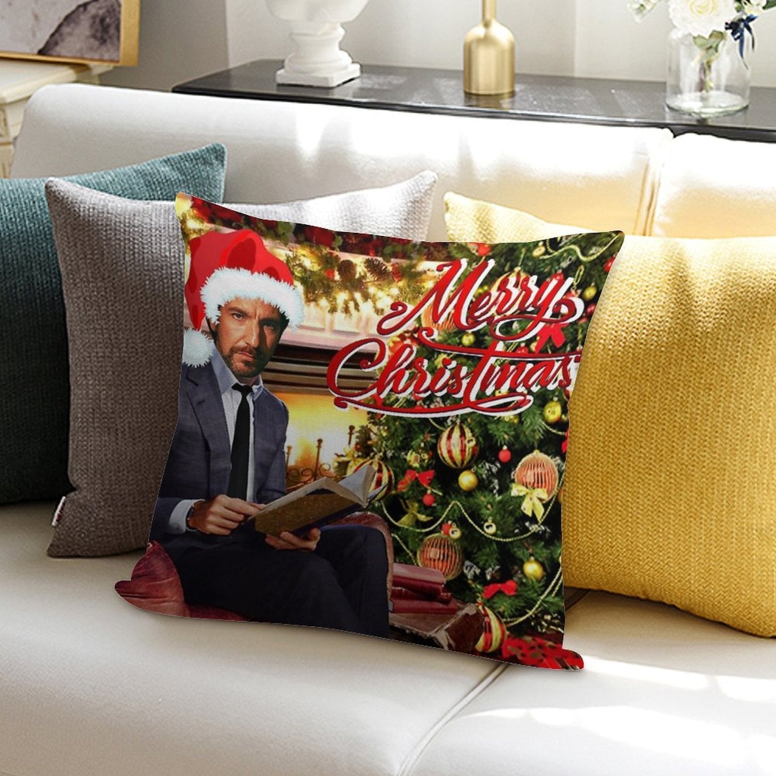 Die Hard Hans Gruber Merry Christmas Soft Bedroom Essential Throw Pillow