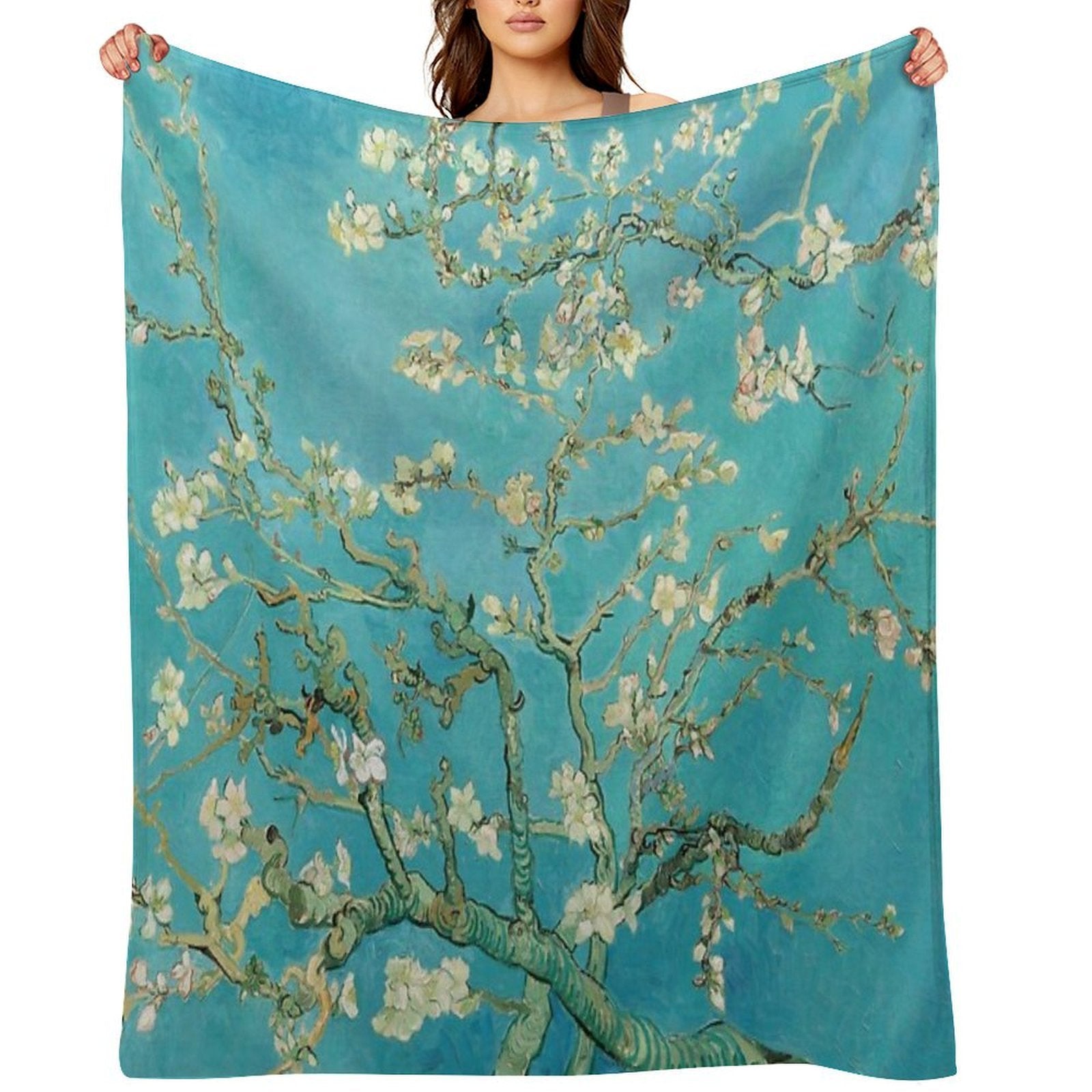 Almond Blossoms by Vincent Van Gogh Multi-functional Throw Blanket