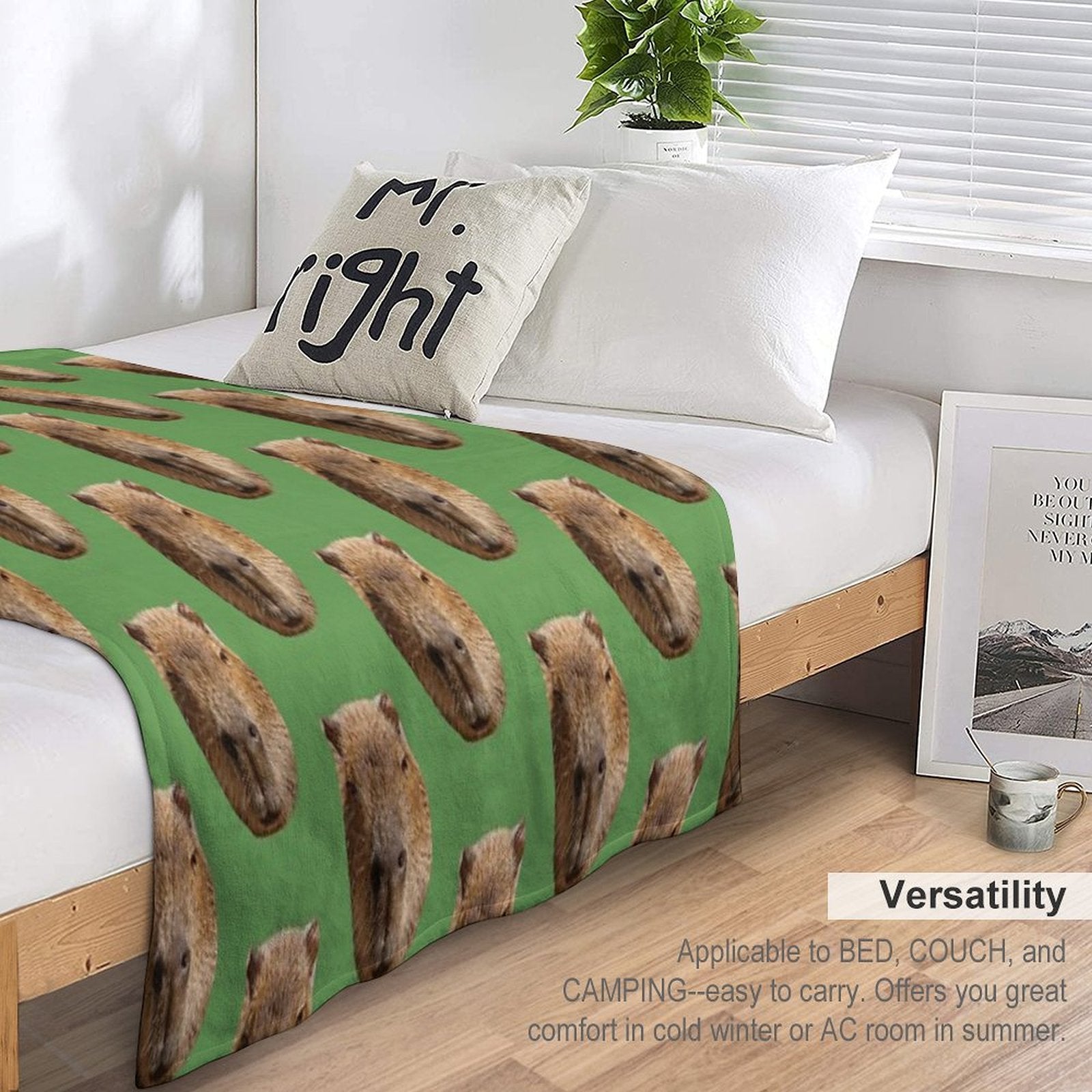 Don't Worry Be Cappy Wrinkle-free Throw Blanket