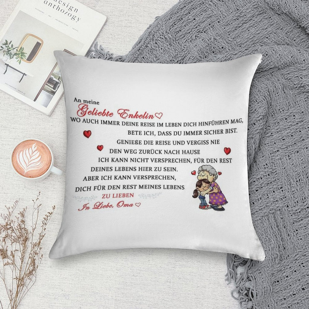 Gift for The Beloved Granddaughter Soft Easy Maintenance Throw Pillow