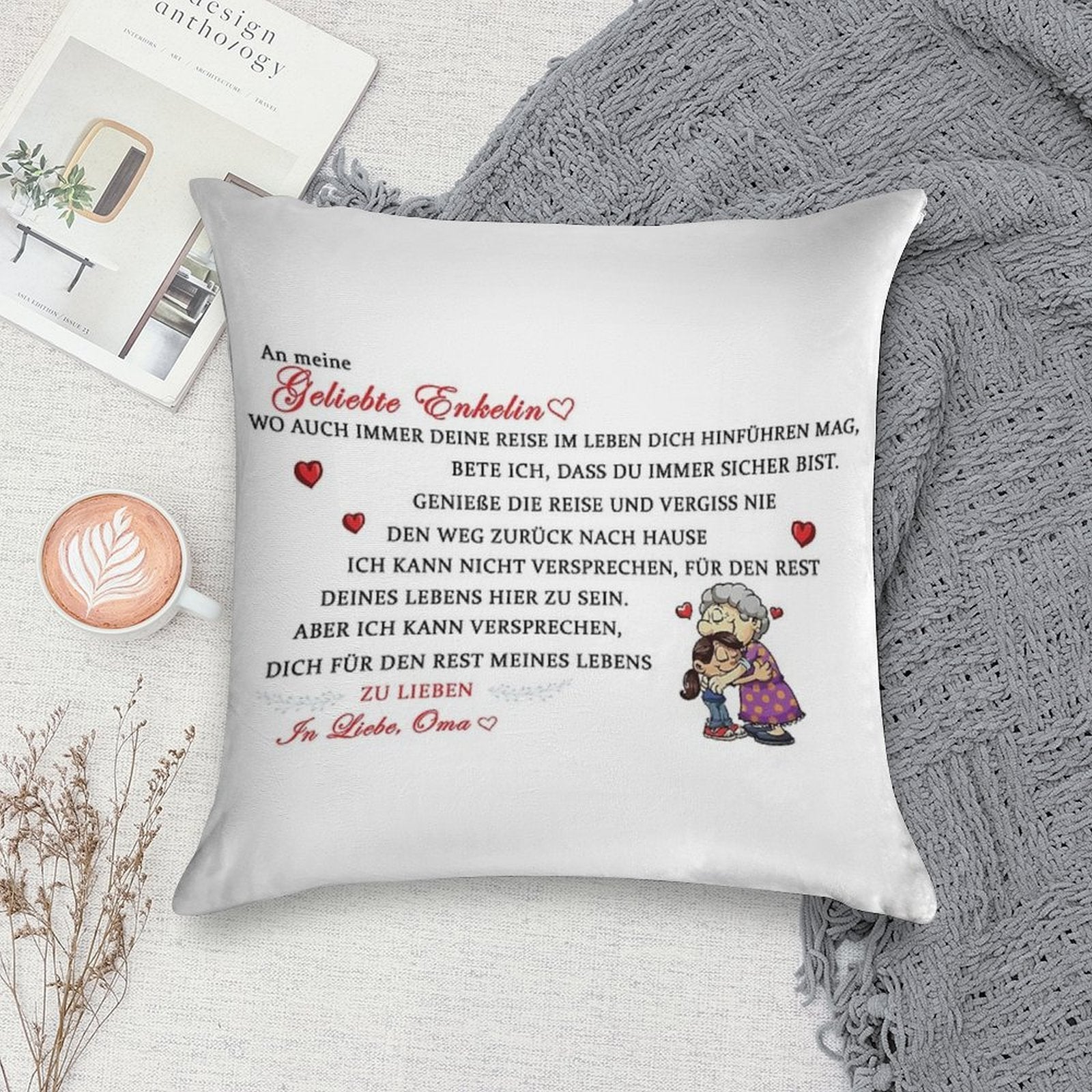 Gift for The Beloved Granddaughter Soft Easy Maintenance Throw Pillow