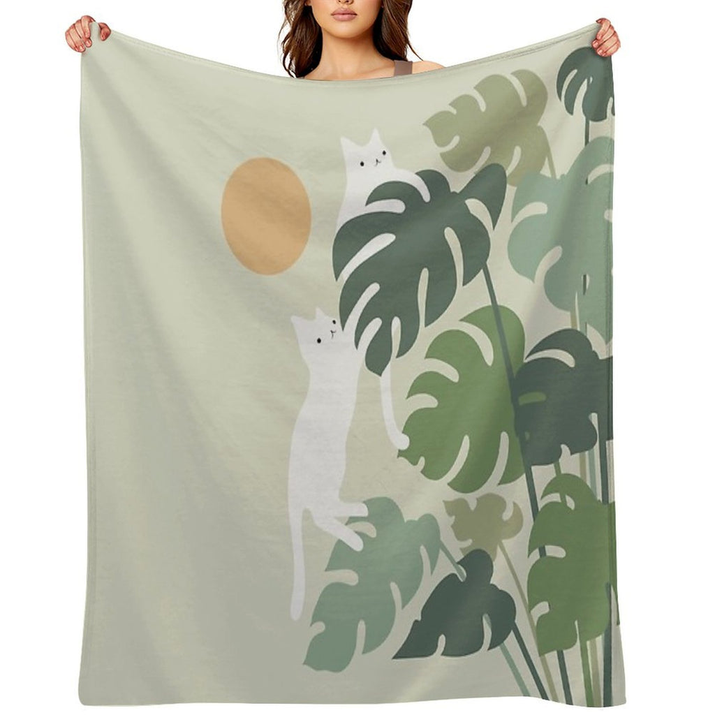 Cat And Plant 42 Comfort Throw Blanket