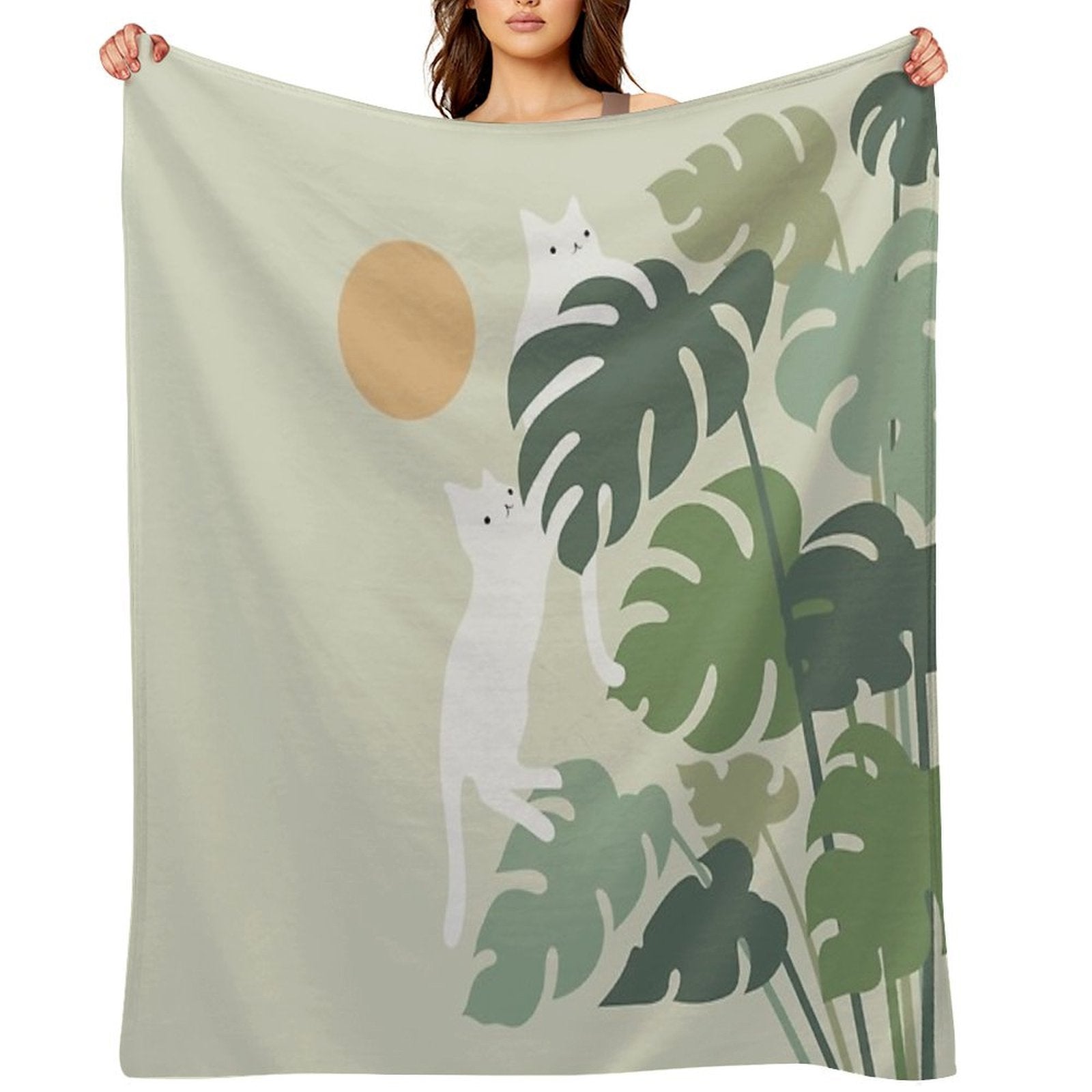 Cat And Plant 42 Comfort Throw Blanket